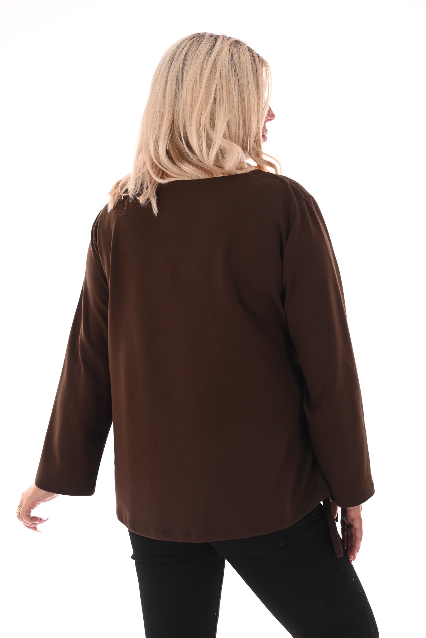 Top met knoop detail donkerbruin