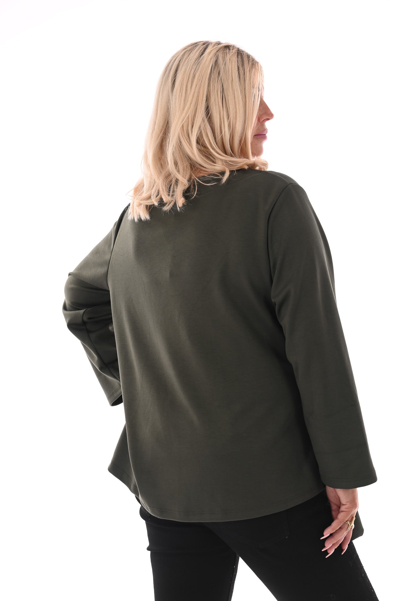 Top met knoop detail olijfgroen