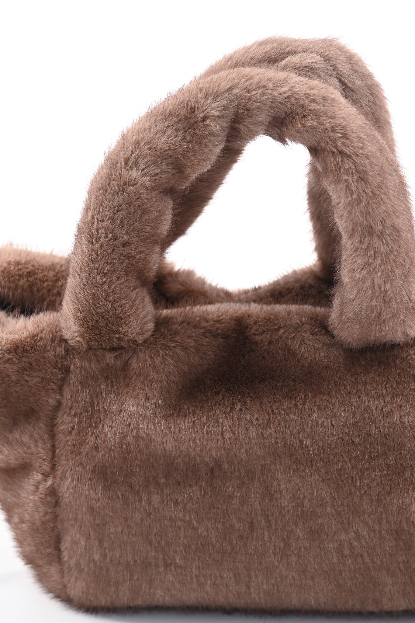 Furry handtas klein bruin