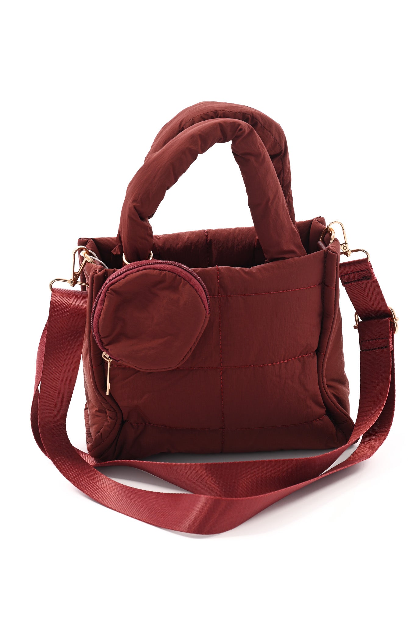 Mini puffer tas bordeaux