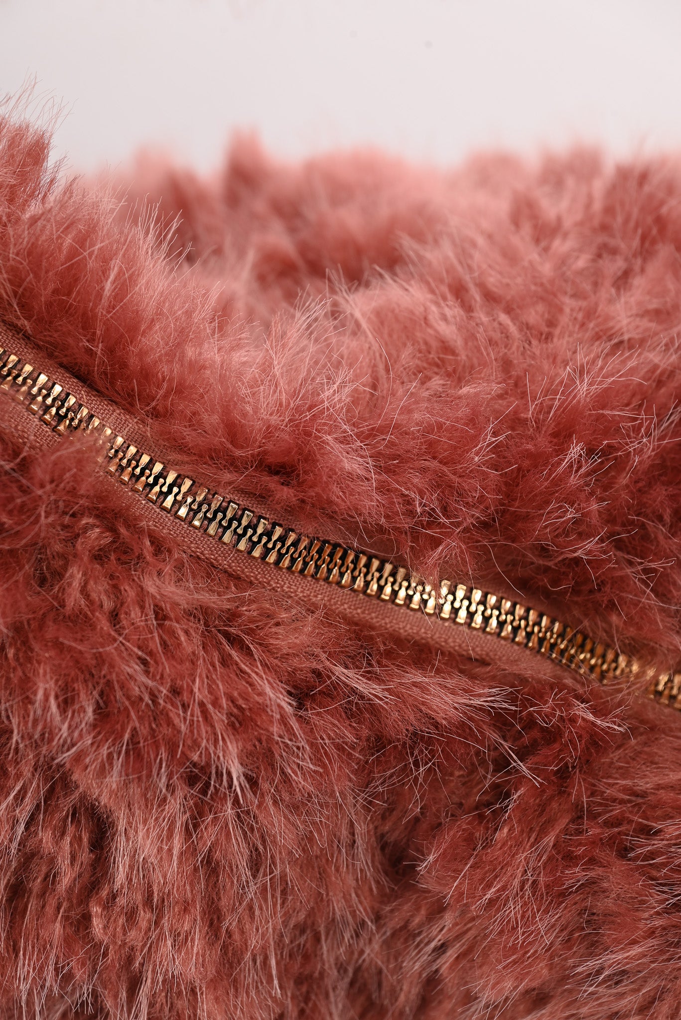 Furry schoudertas mauve