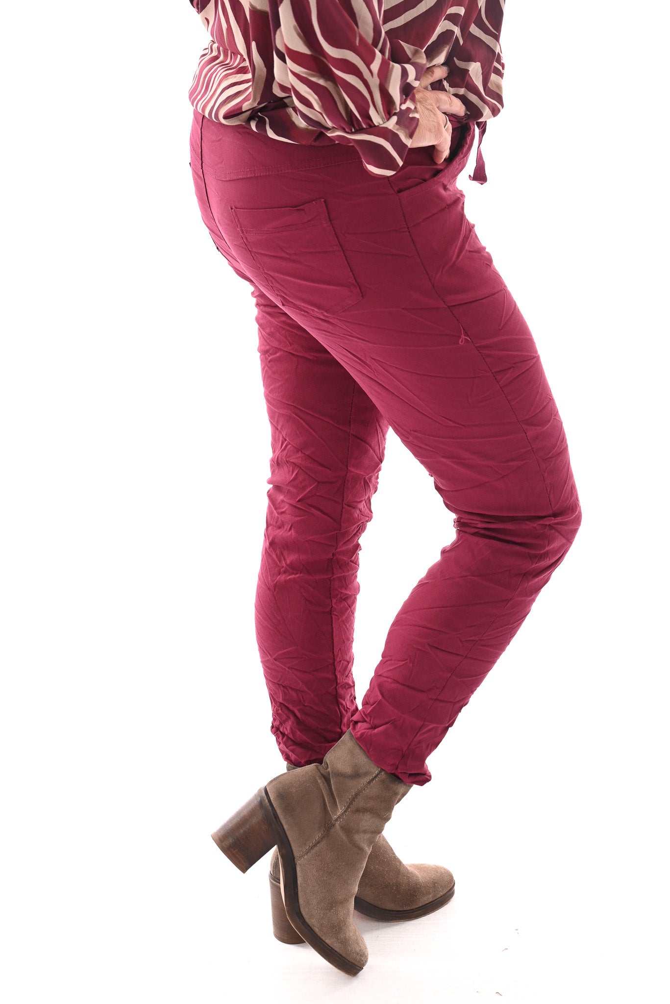 Stretchbroek uni cherry