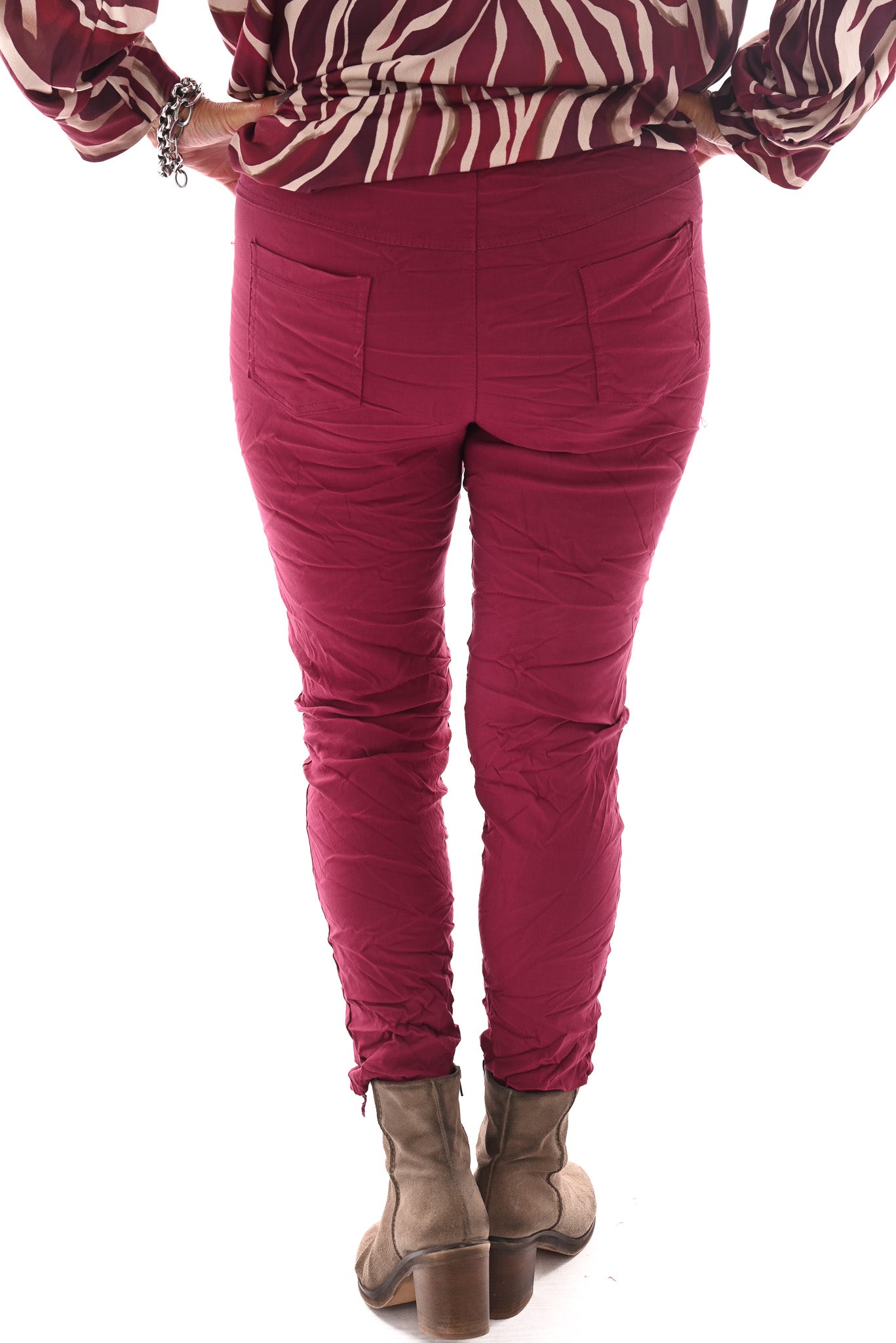 Stretchbroek uni cherry