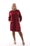 Tuniek deluxe v-hals gouden bies bordeaux