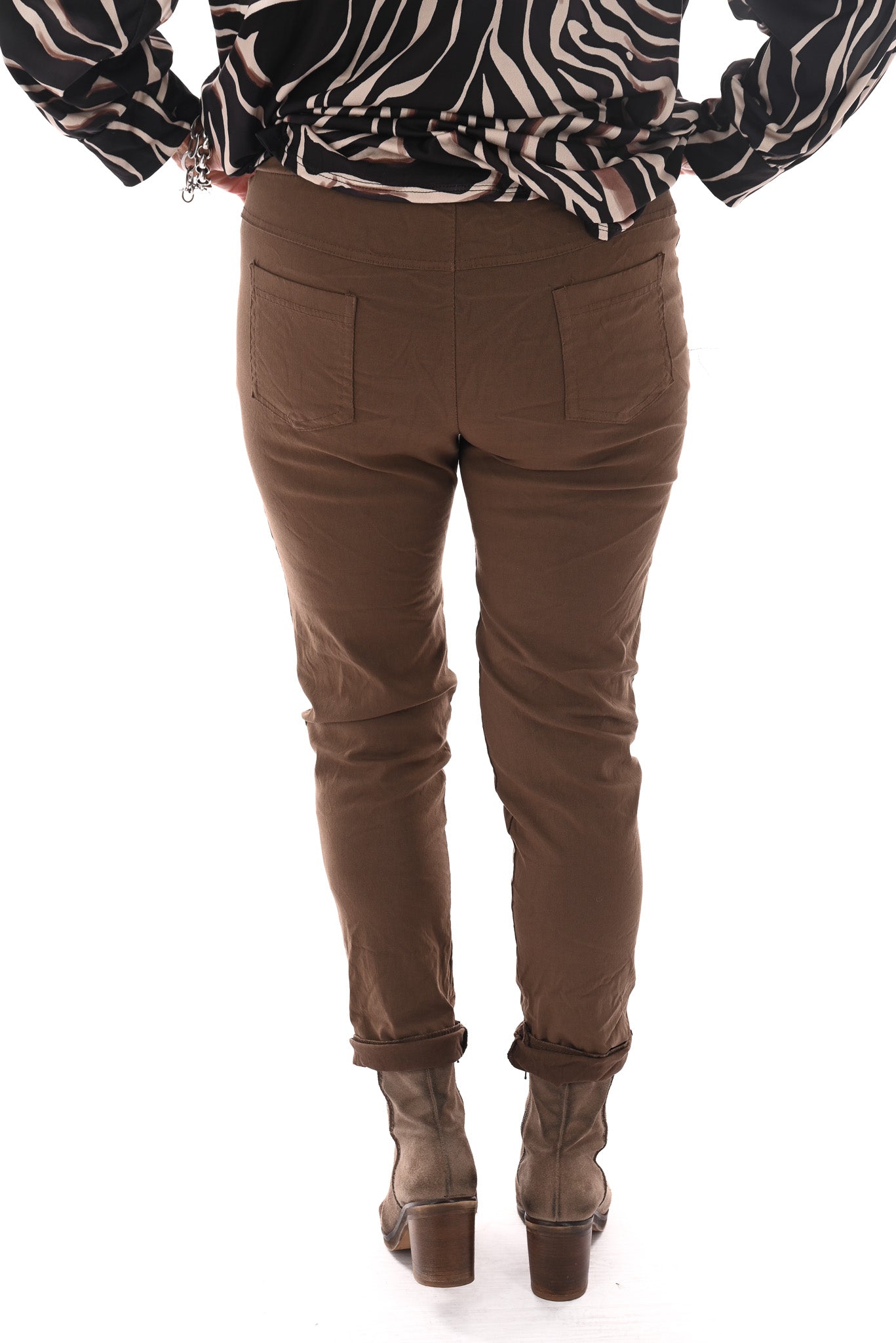 Stretchbroek uni bruin