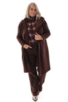 Sweatervest met capuchon donkerbruin