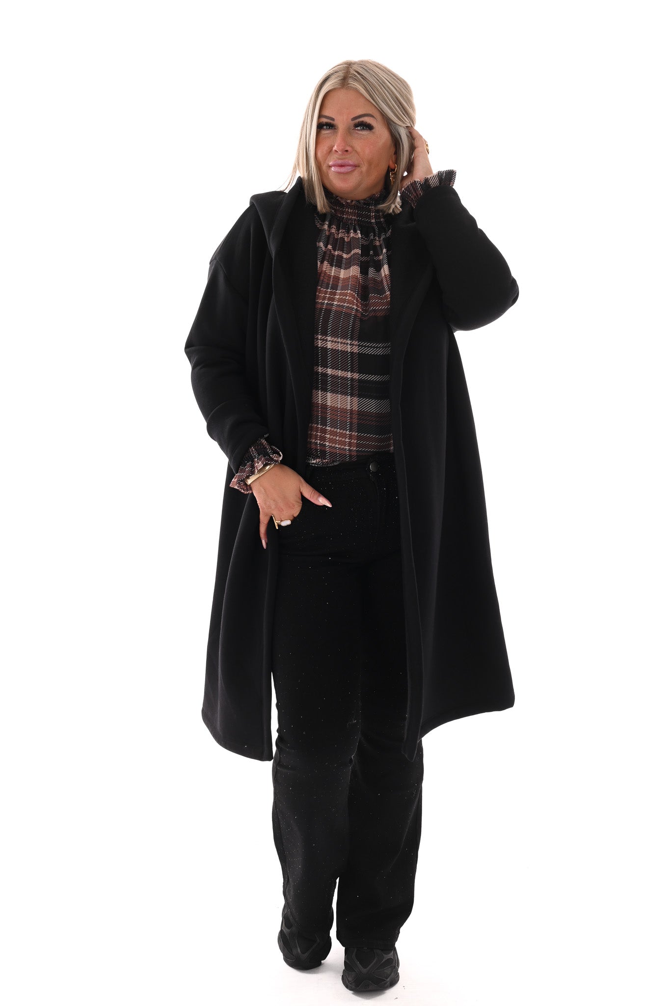 Sweatervest met capuchon zwart