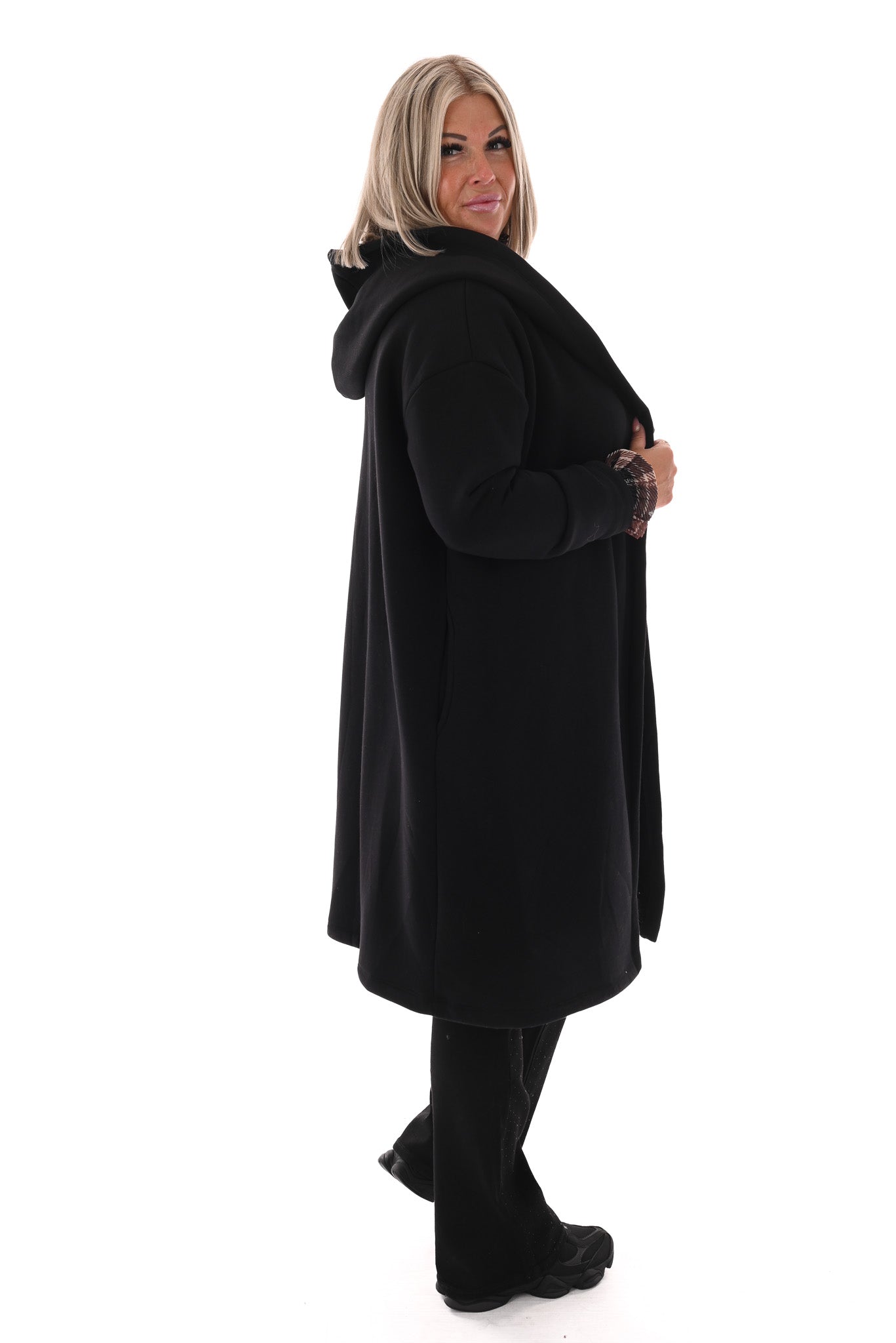 Sweatervest met capuchon zwart