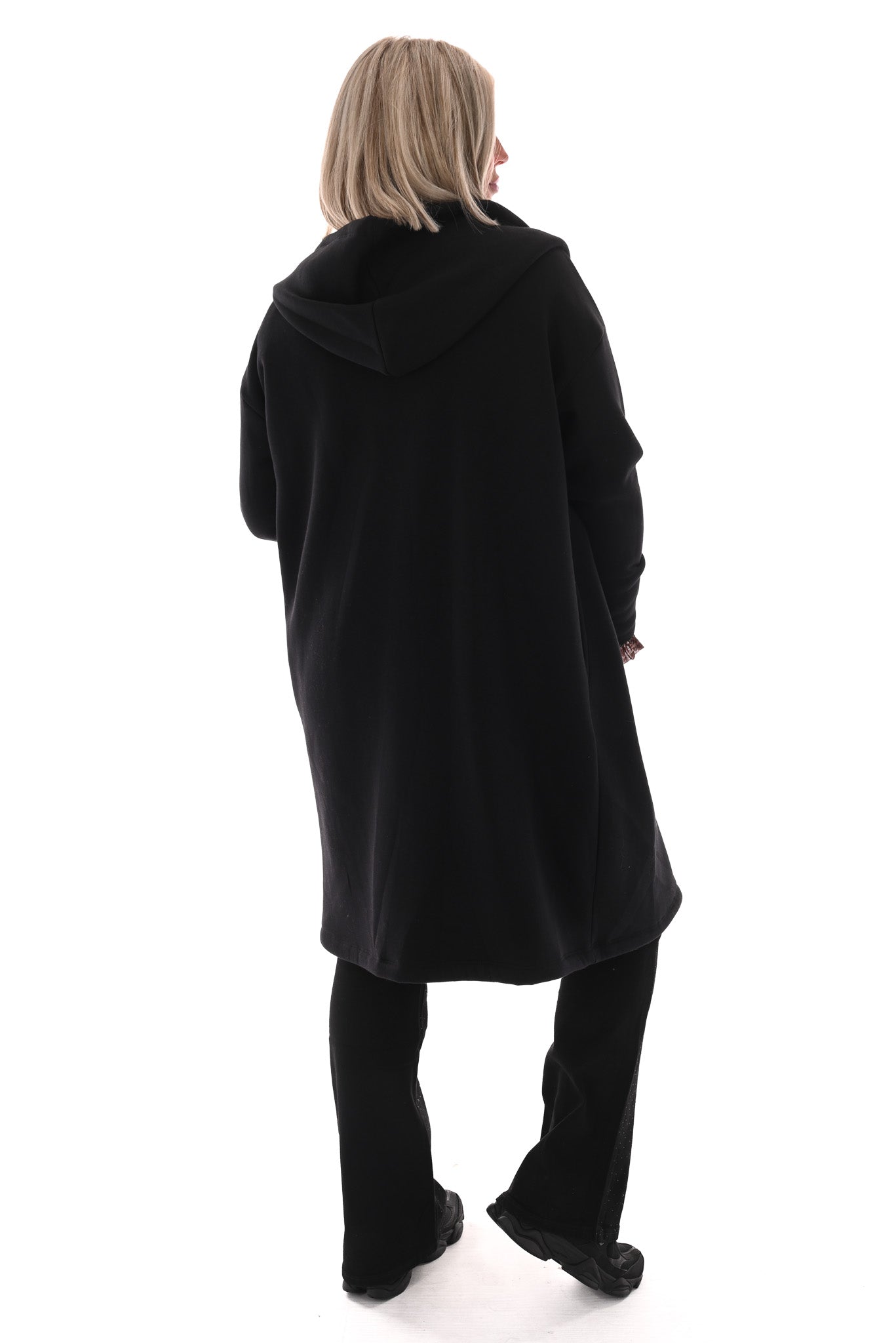 Sweatervest met capuchon zwart