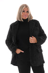 Wavy boucle blazer zwart
