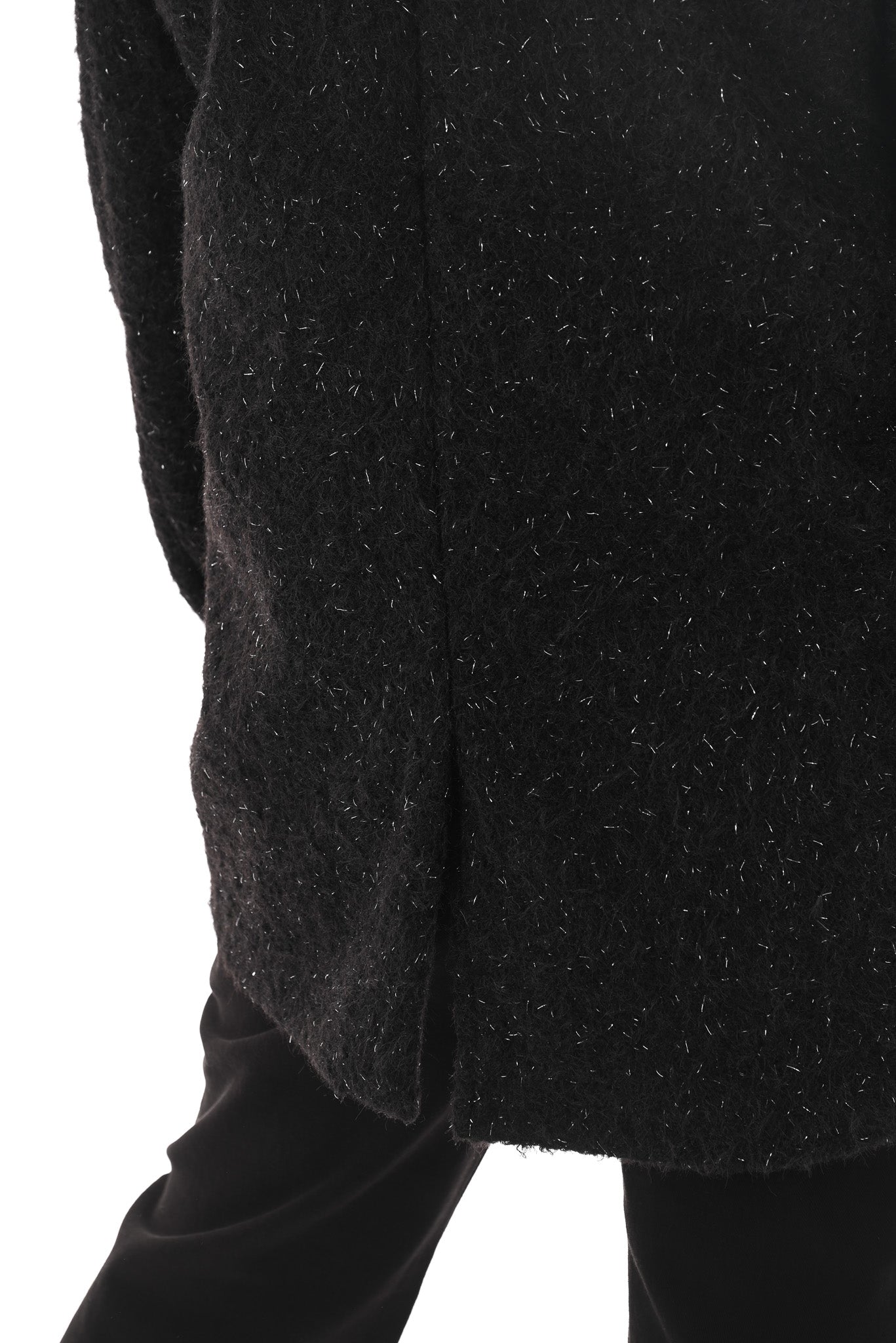 Wavy boucle blazer zwart