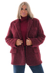 Wavy boucle blazer bordeaux