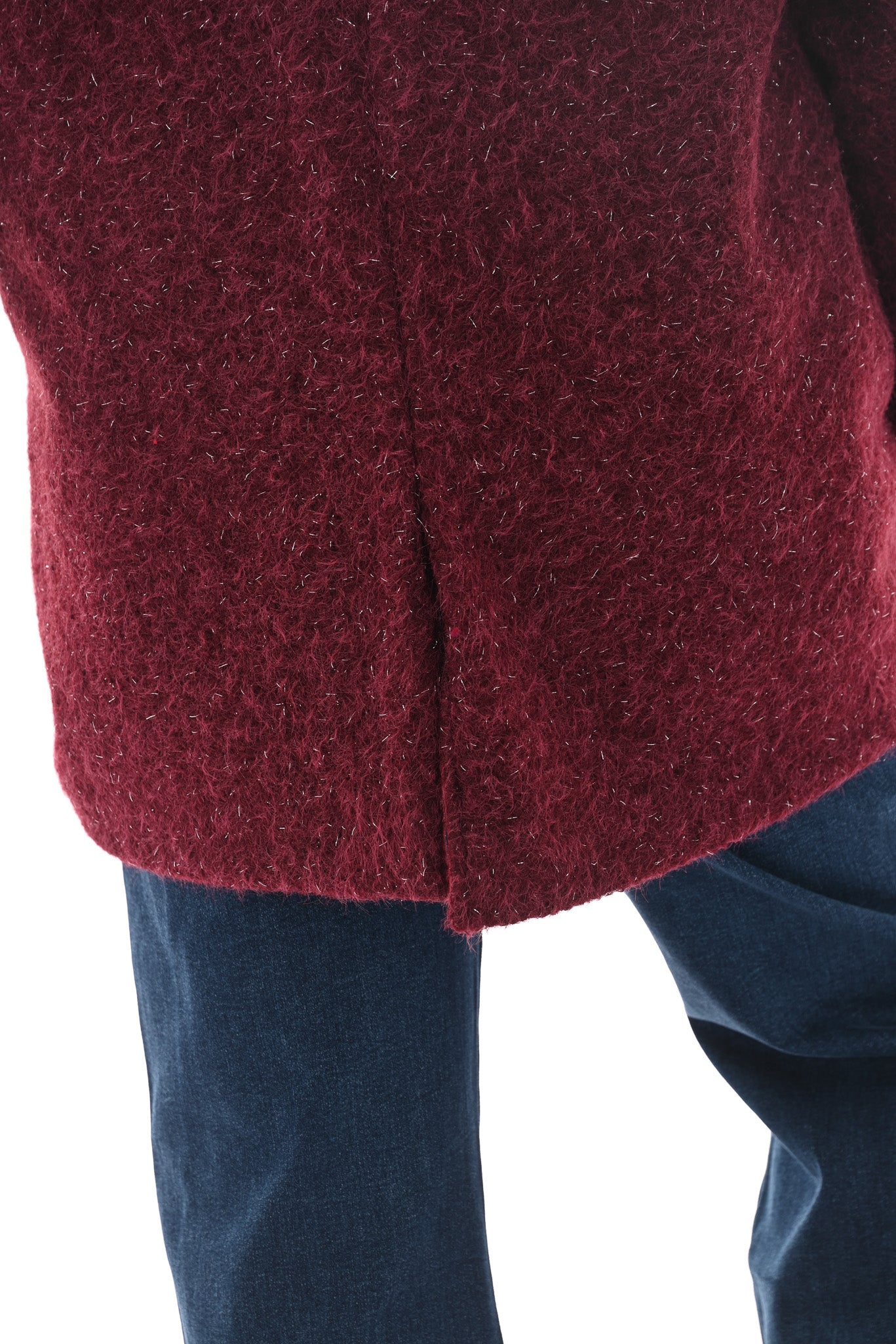Wavy boucle blazer bordeaux