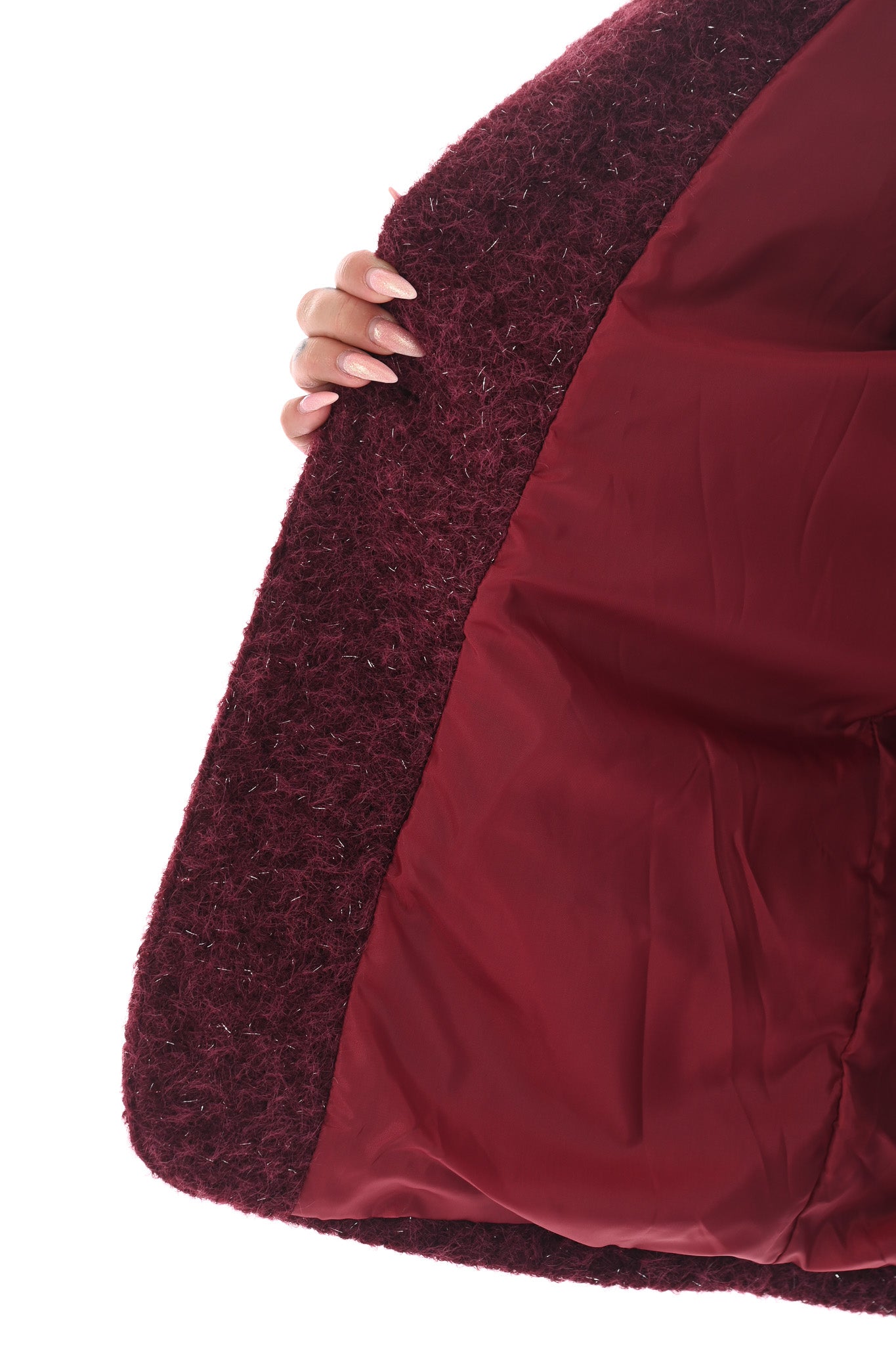 Wavy boucle blazer bordeaux