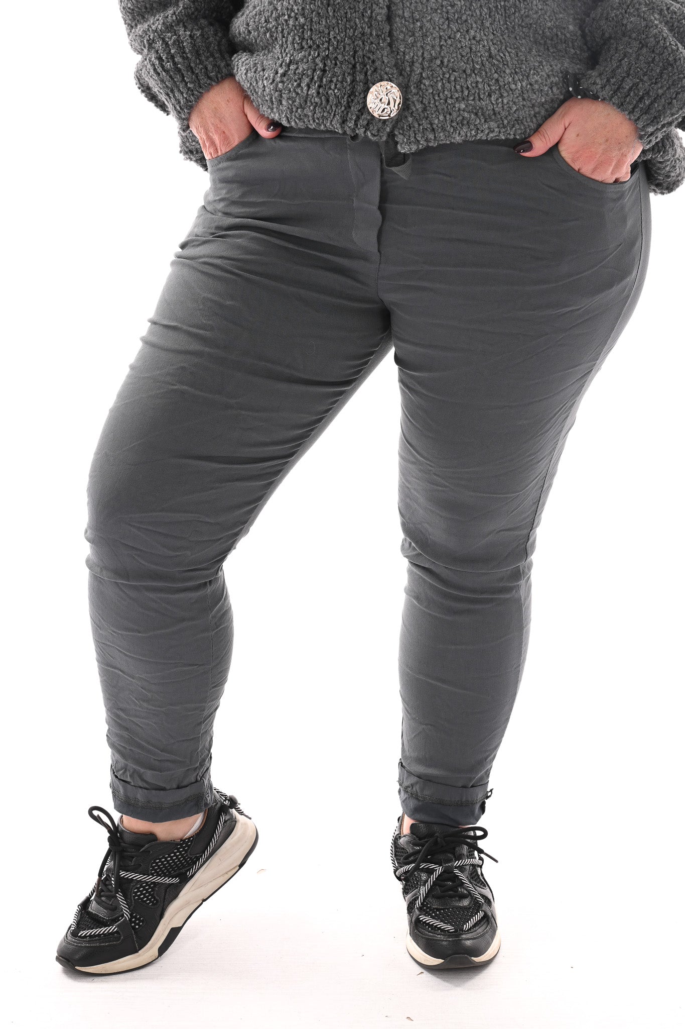 Stretchbroek uni antraciet