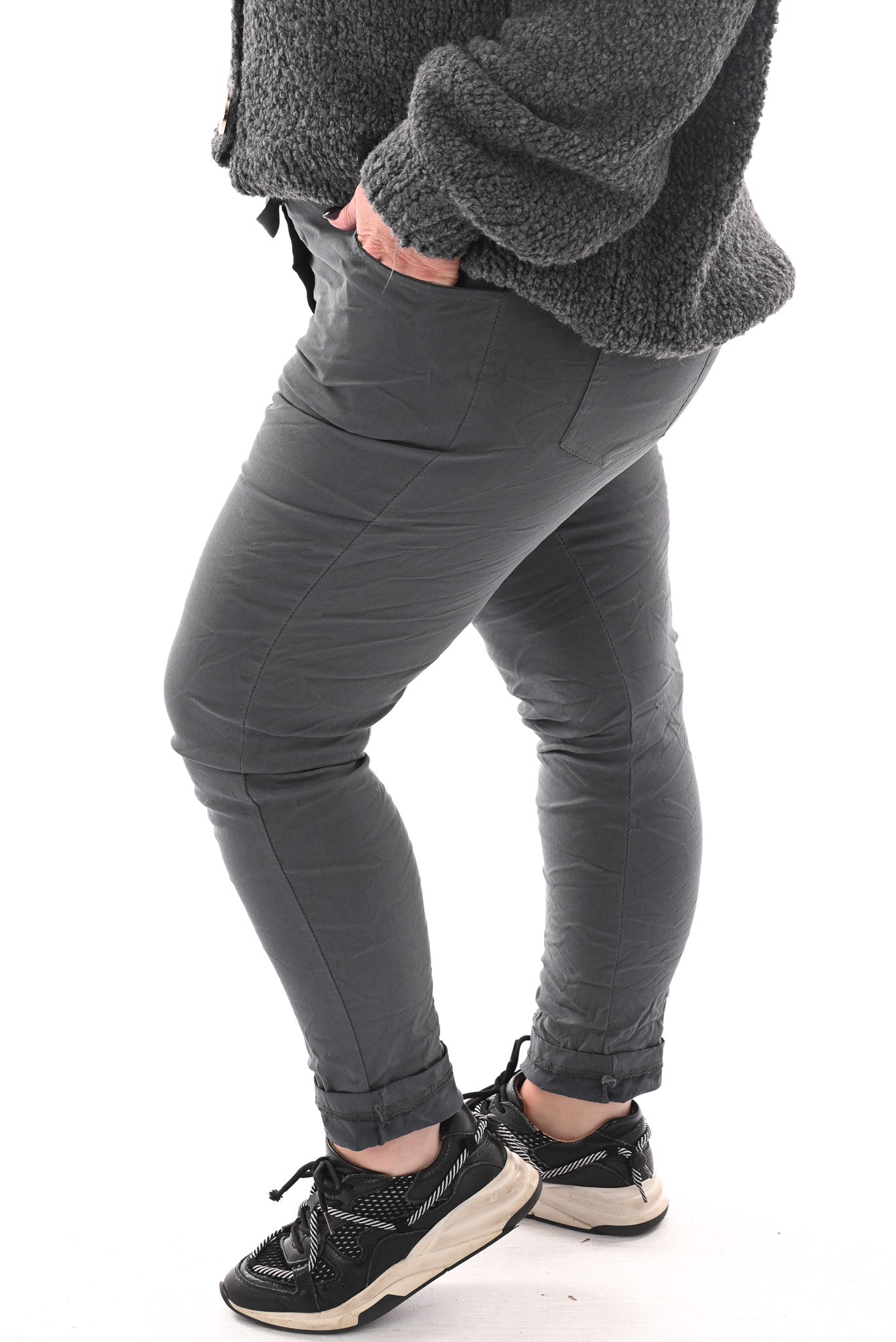 Stretchbroek uni antraciet