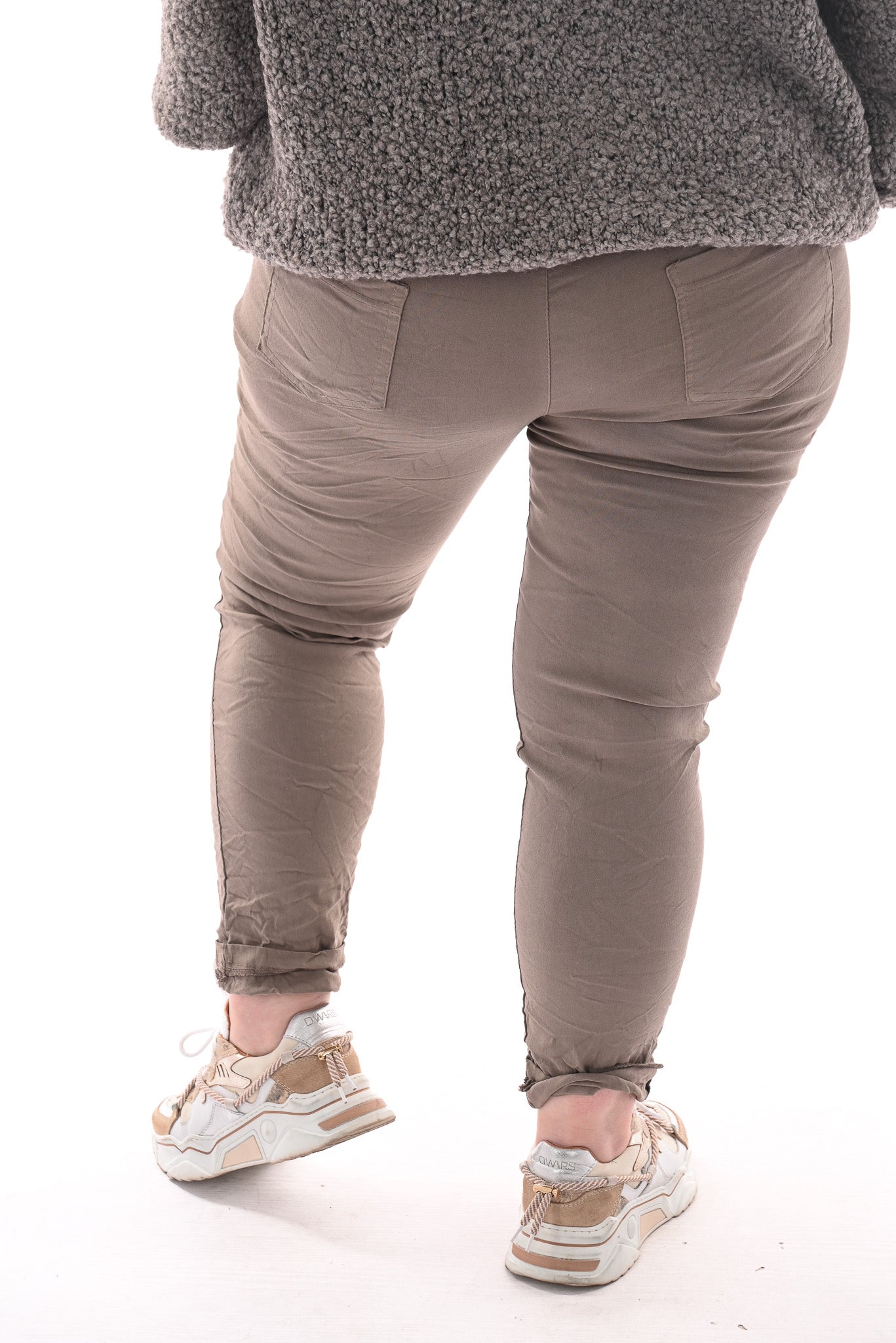 Stretchbroek uni taupe