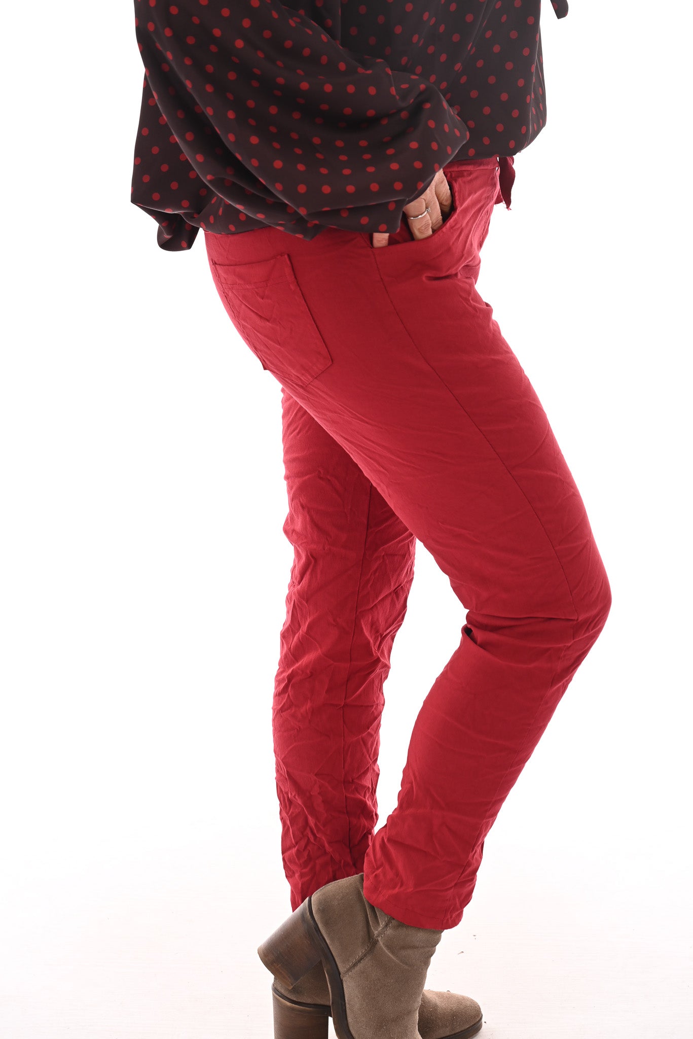 Stretchbroek uni rood