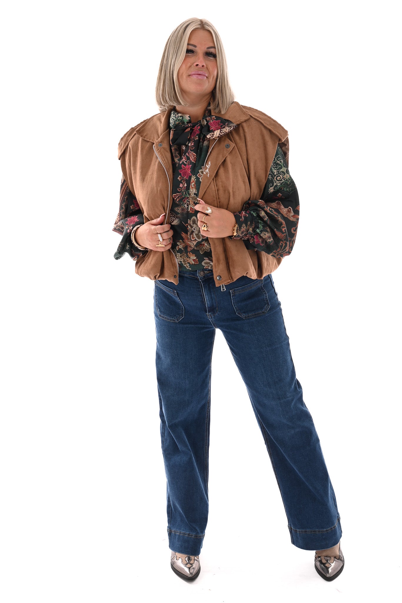 Suedelook gilet camel