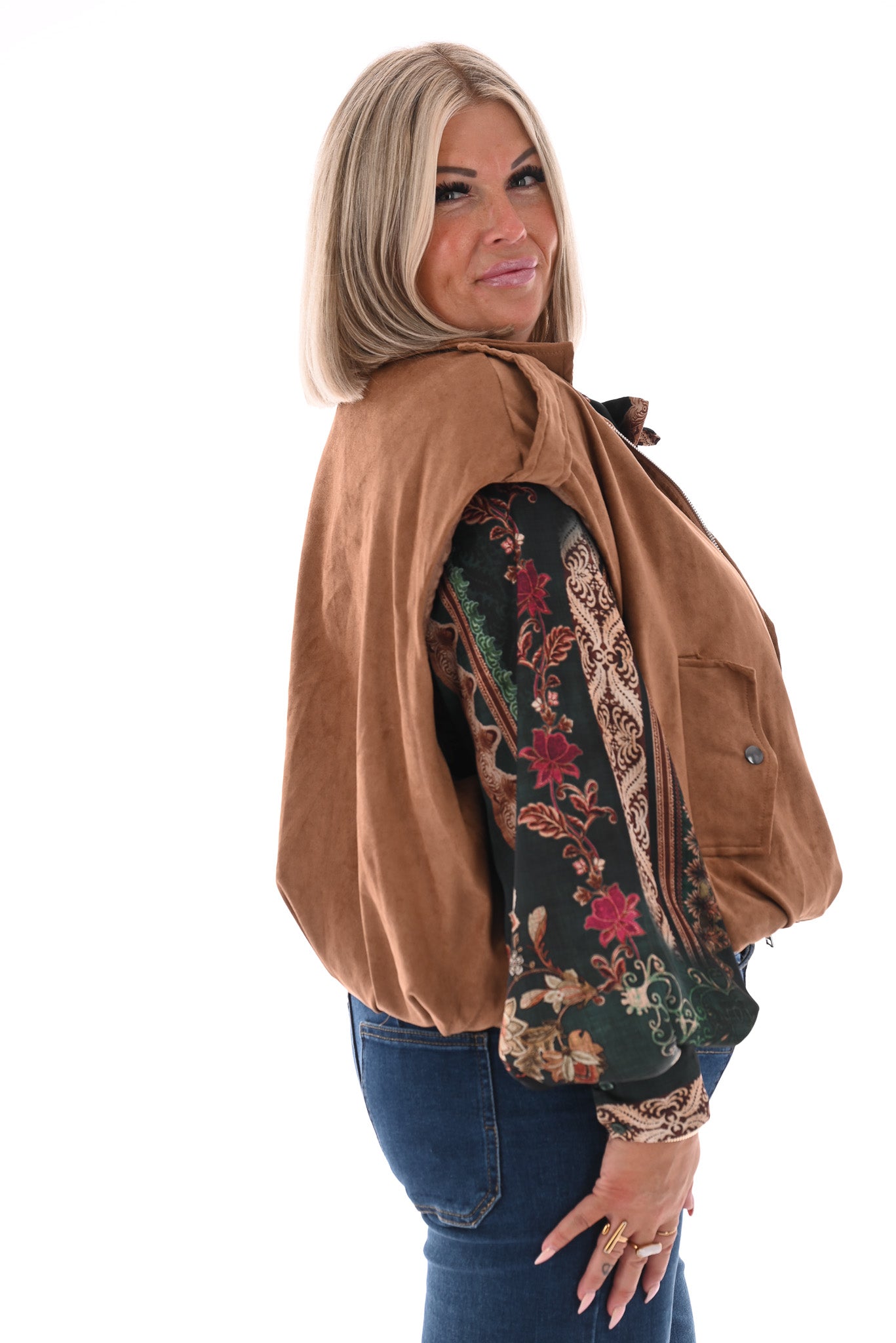 Suedelook gilet camel
