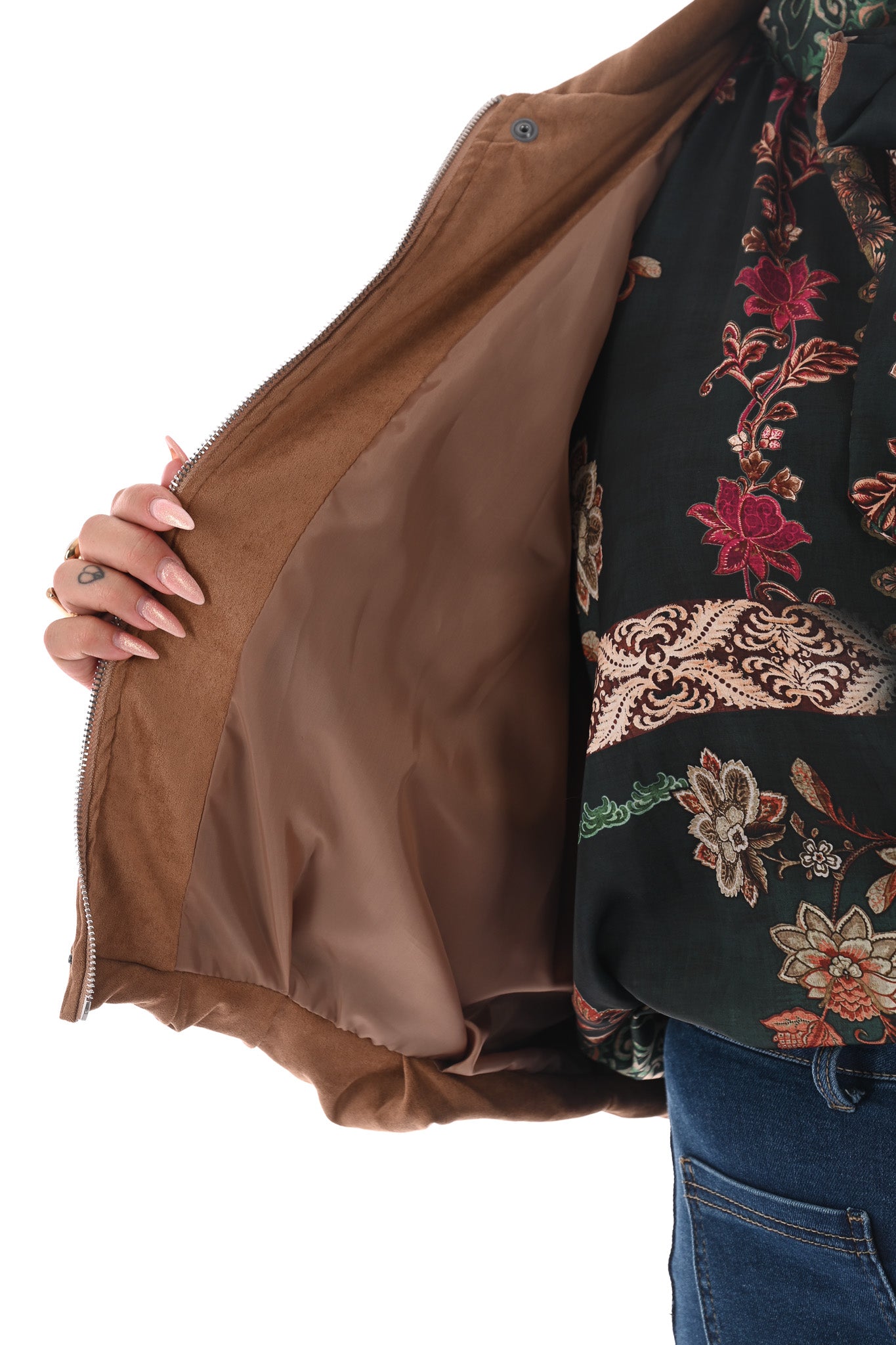 Suedelook gilet camel