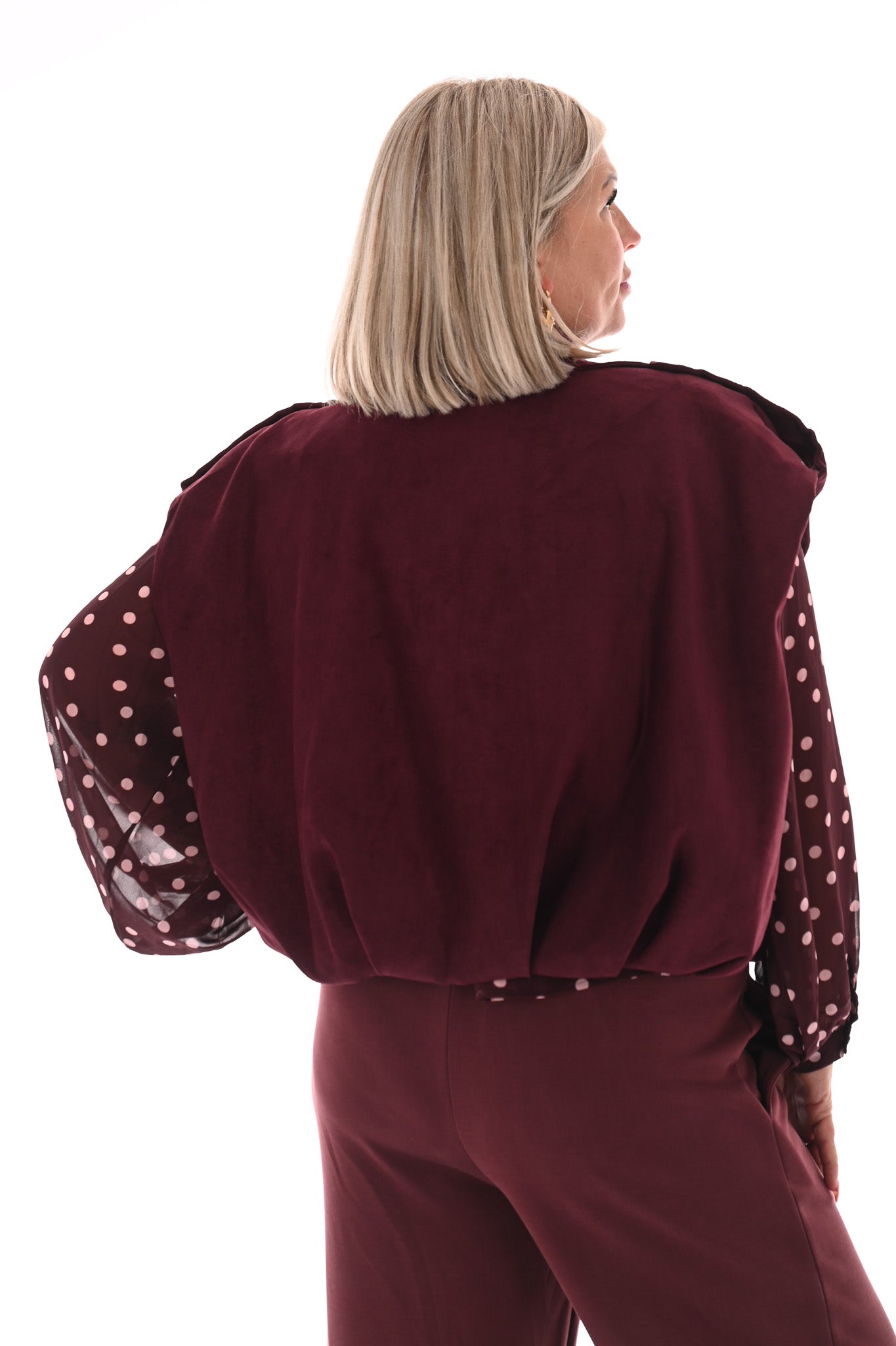 Suedelook gilet bordeaux