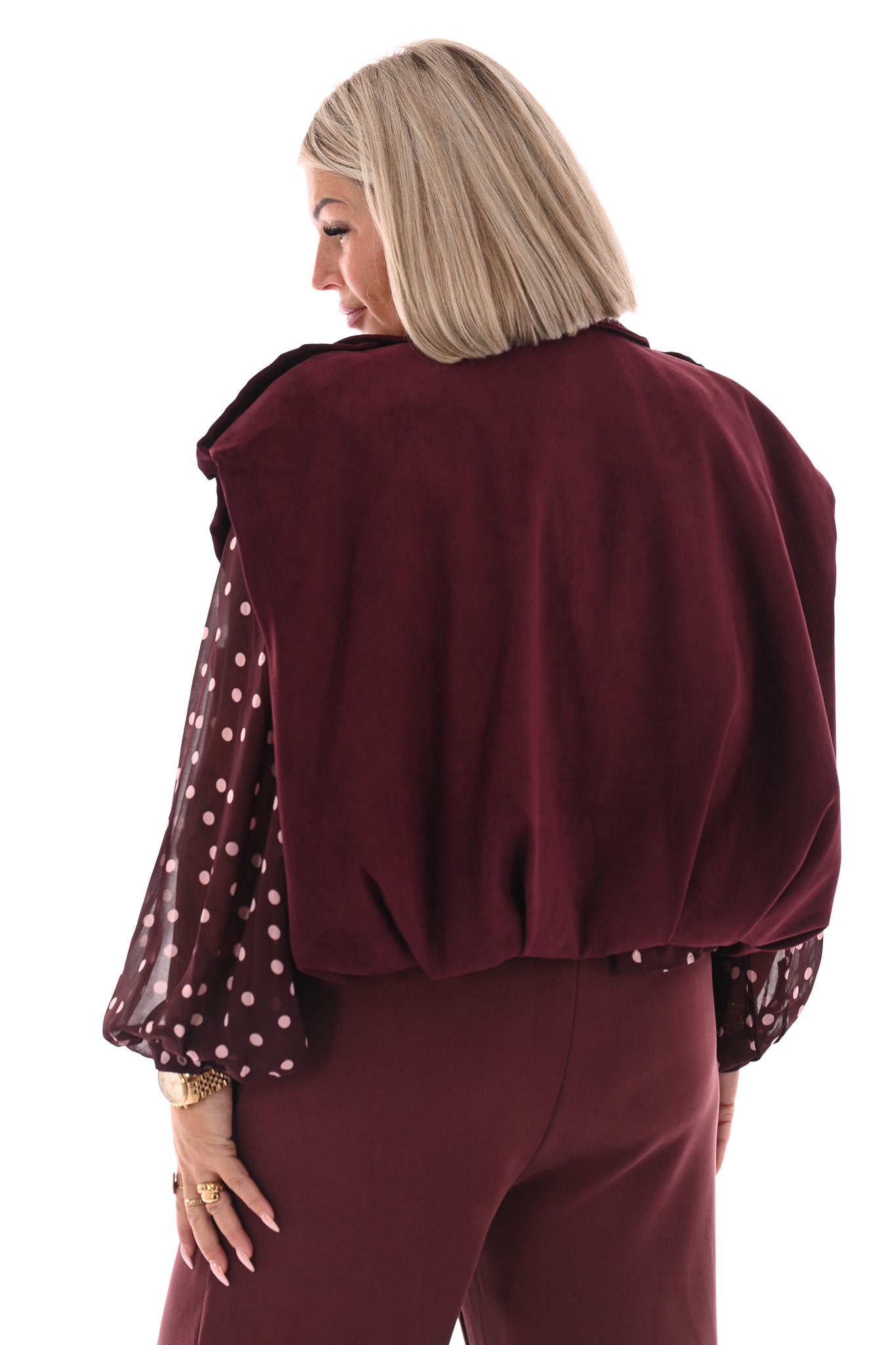 Suedelook gilet bordeaux