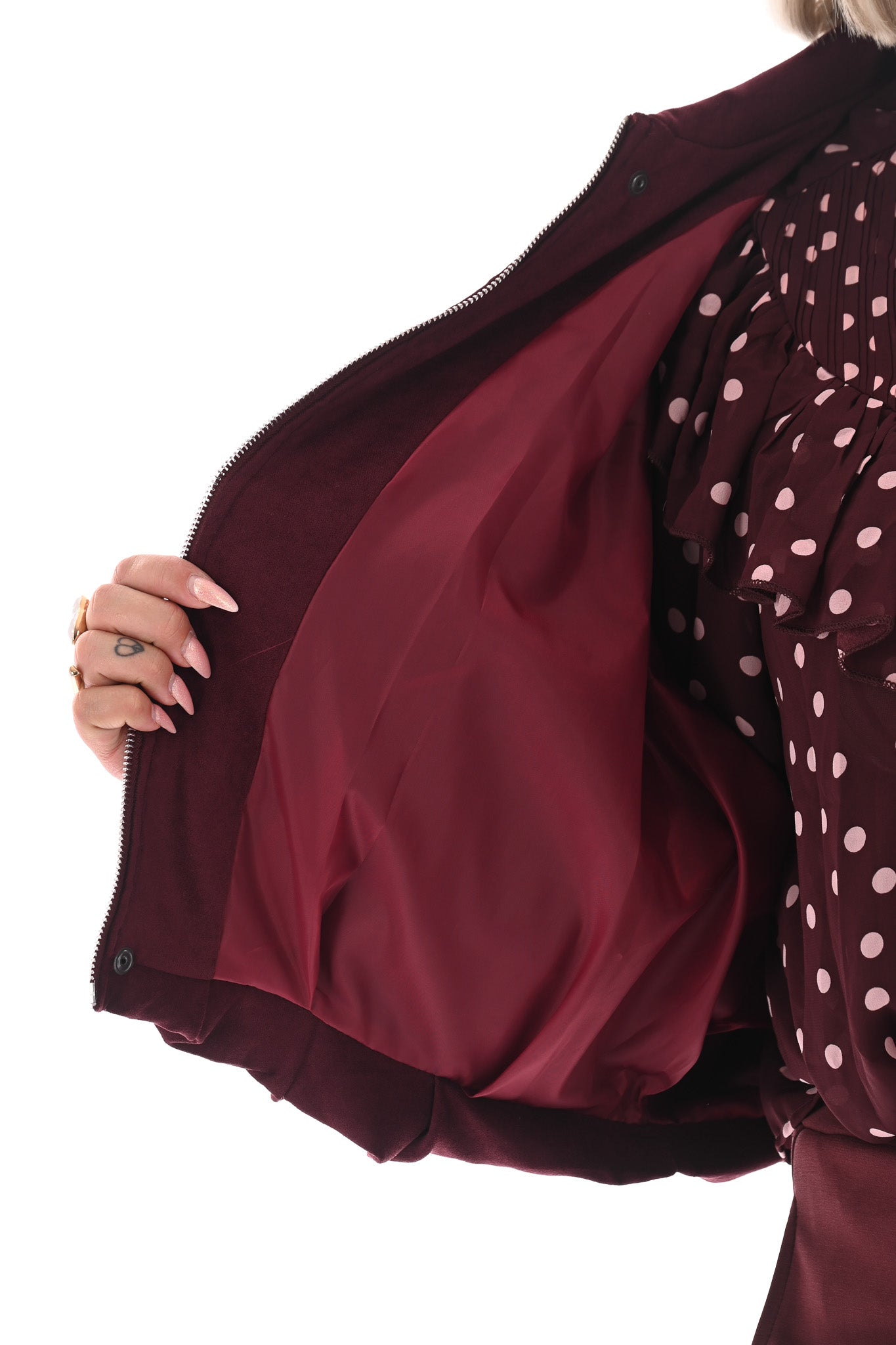 Suedelook gilet bordeaux
