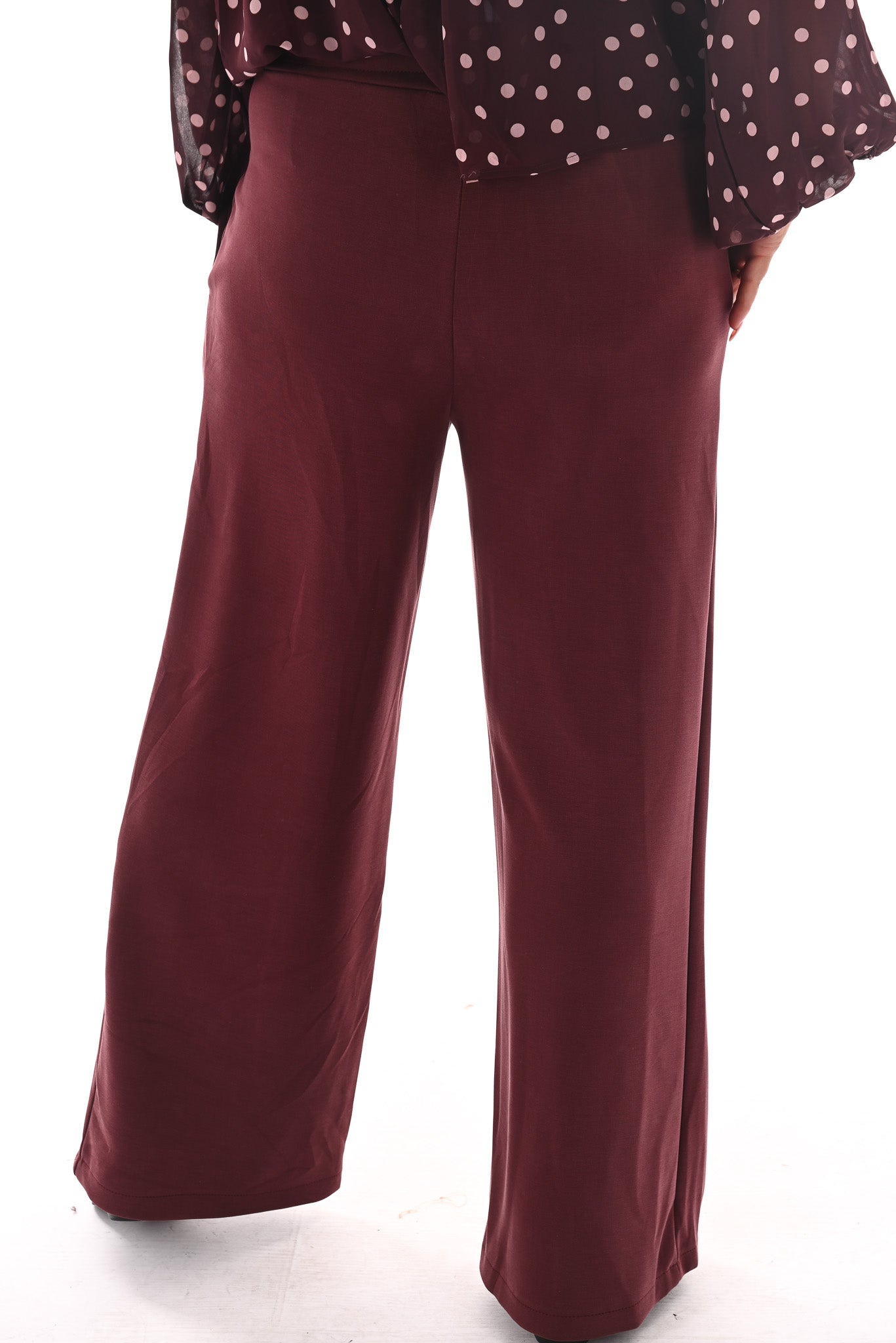Wide leg joggingsbroek bordeaux
