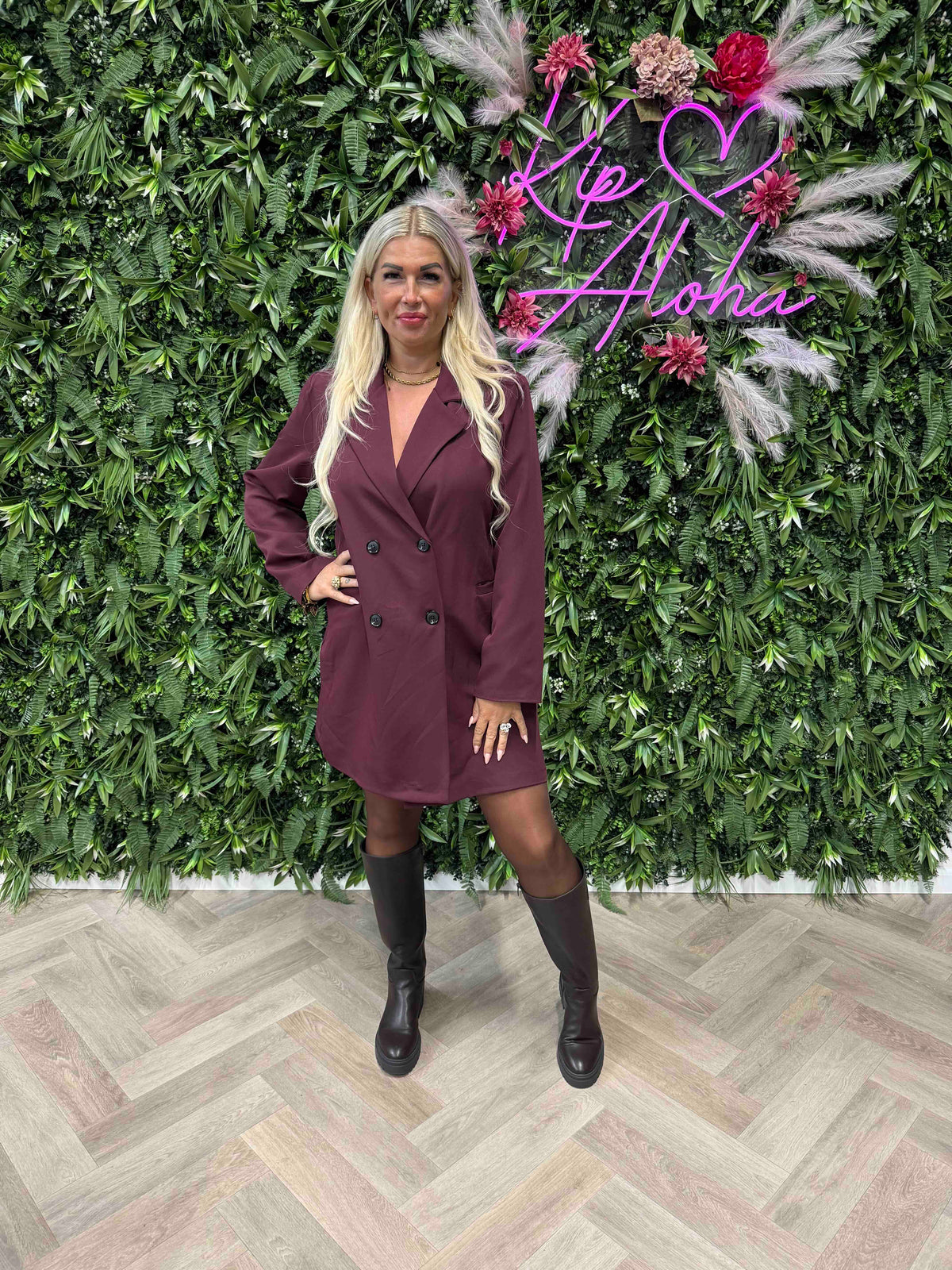 Blazer jurk bordeaux