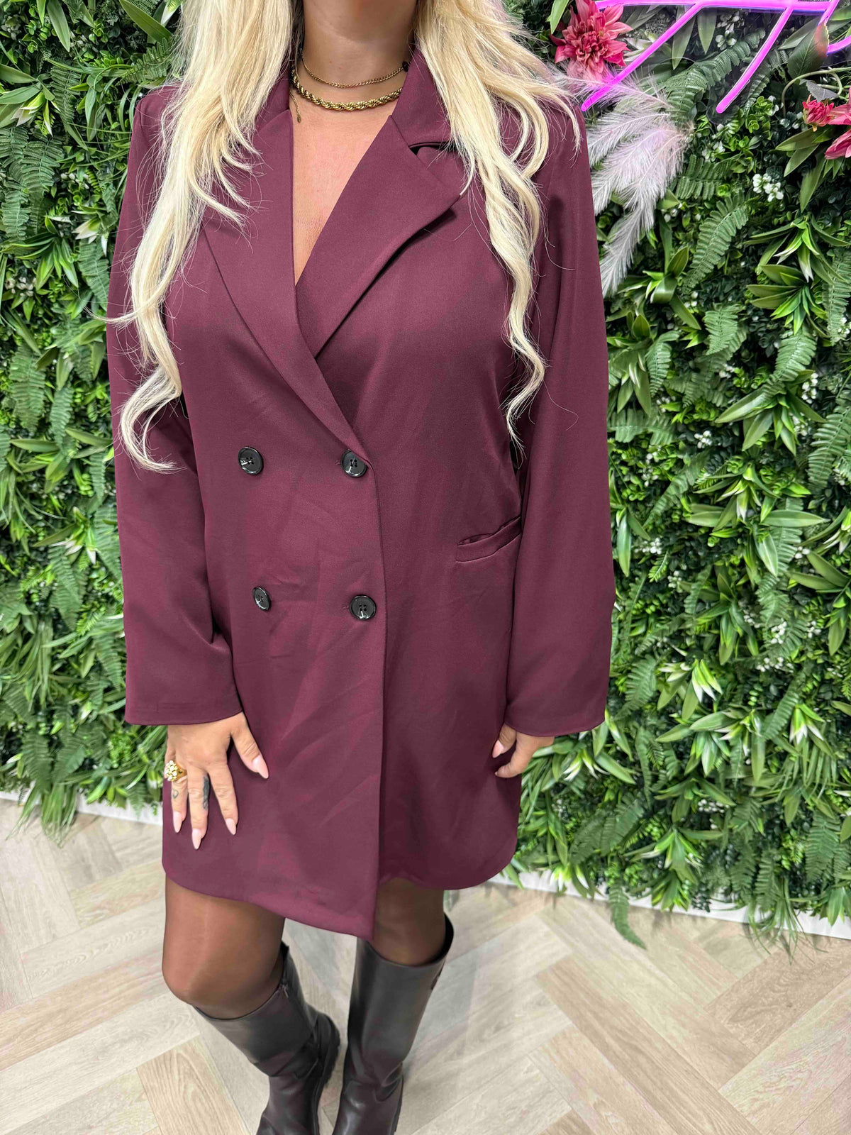 Blazer jurk bordeaux