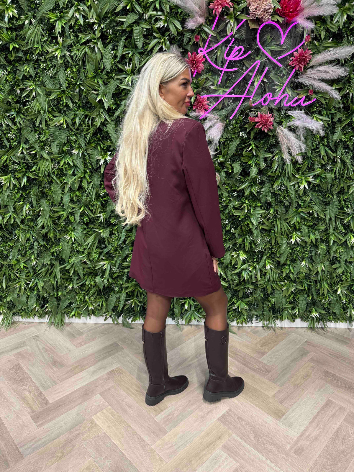 Blazer jurk bordeaux