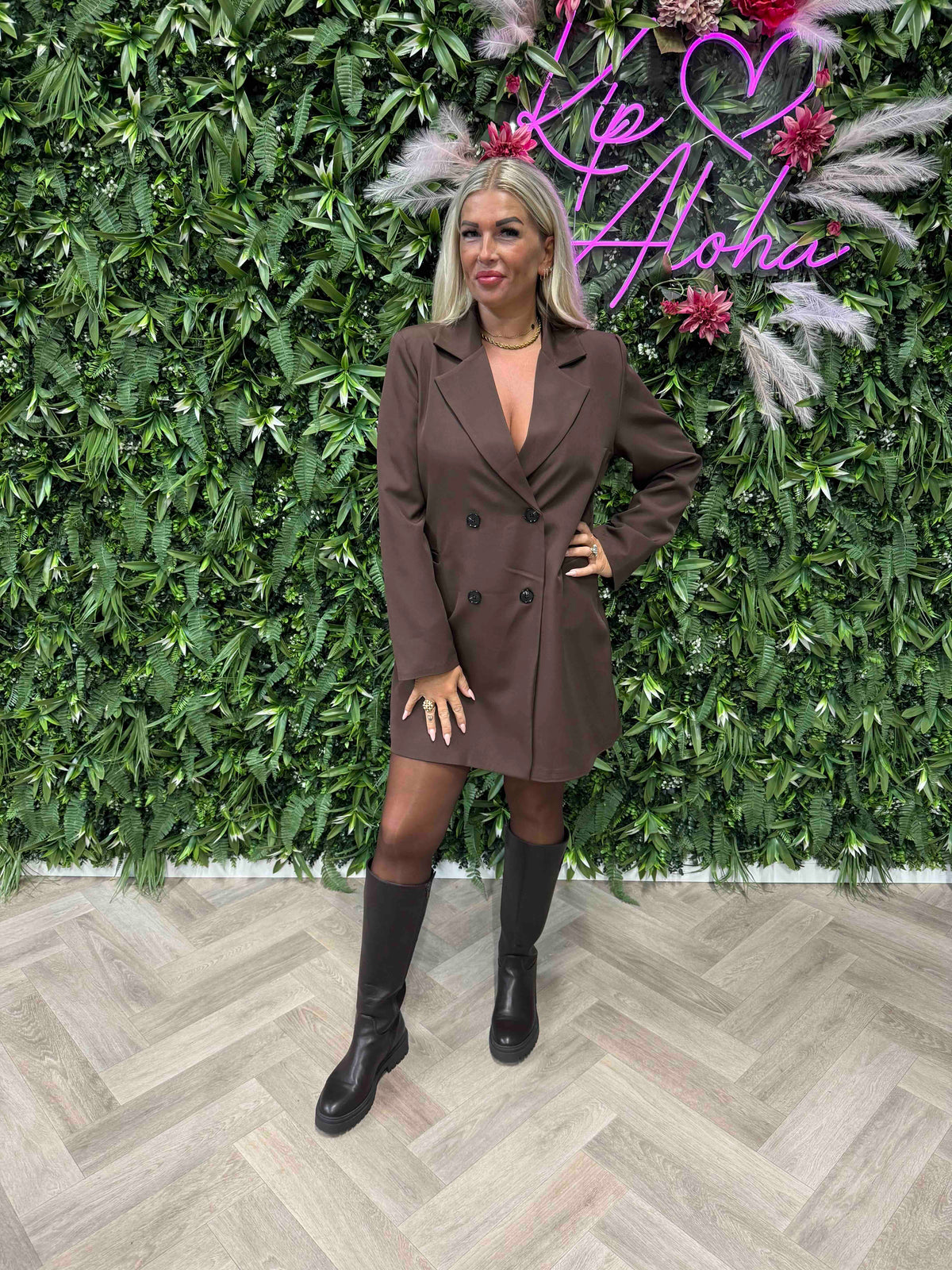 Blazer jurk bruin