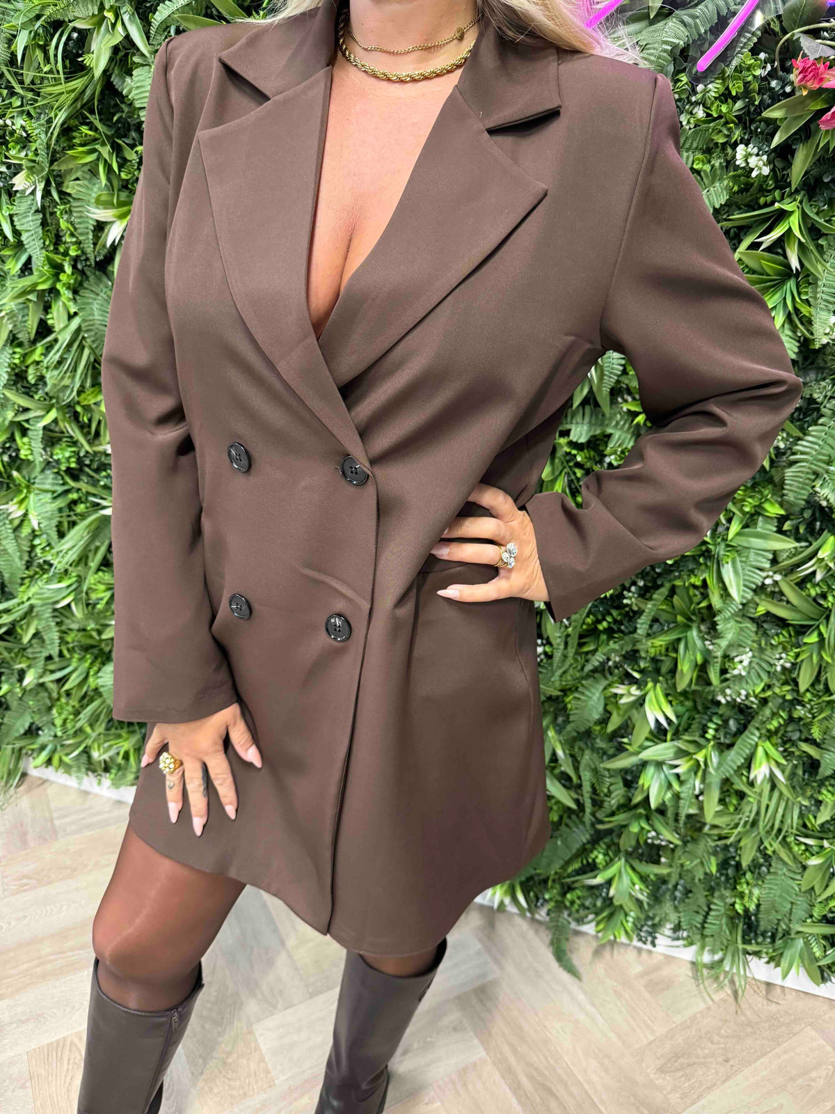 Blazer jurk bruin
