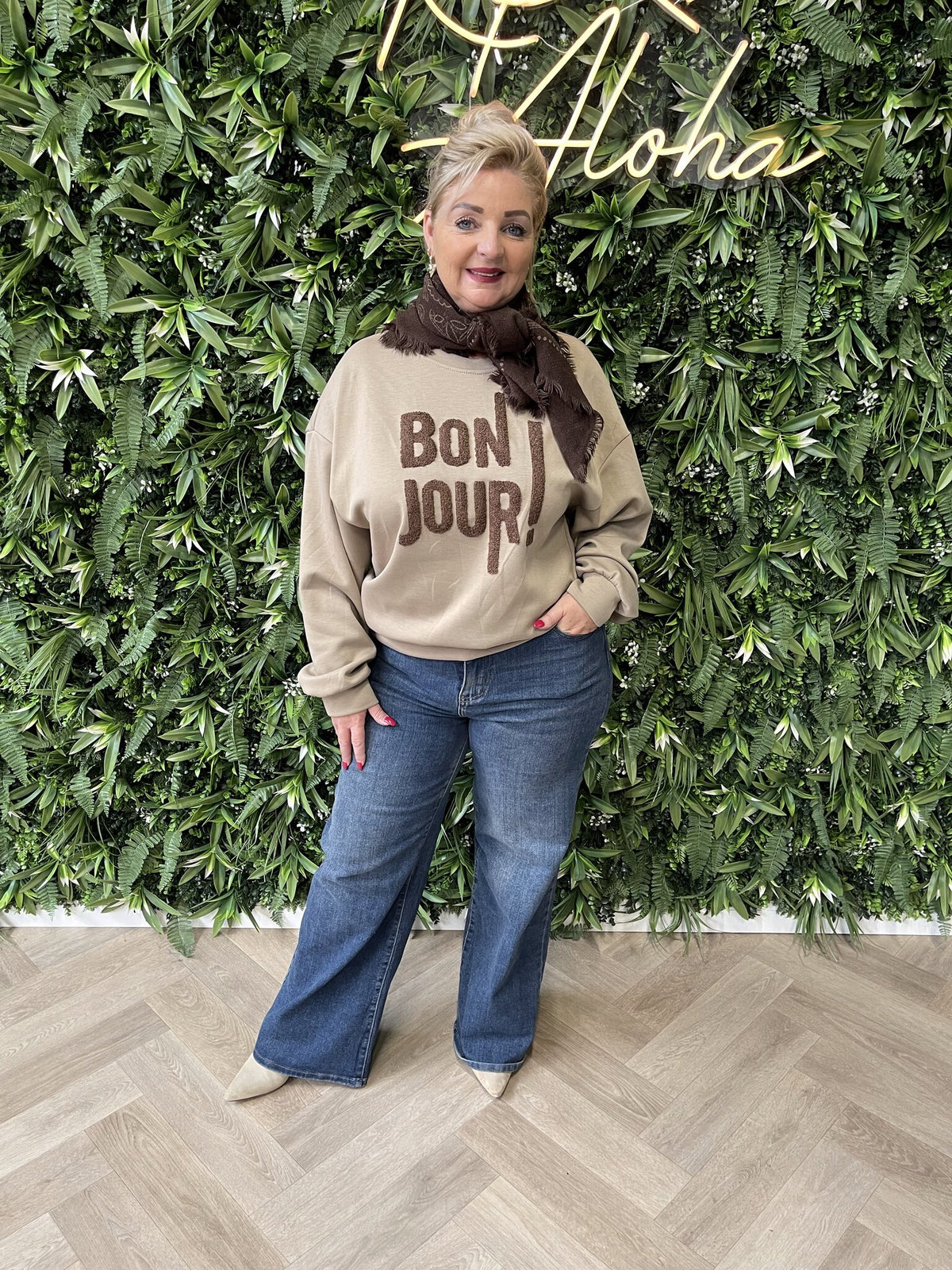 Sweater bonjour beige