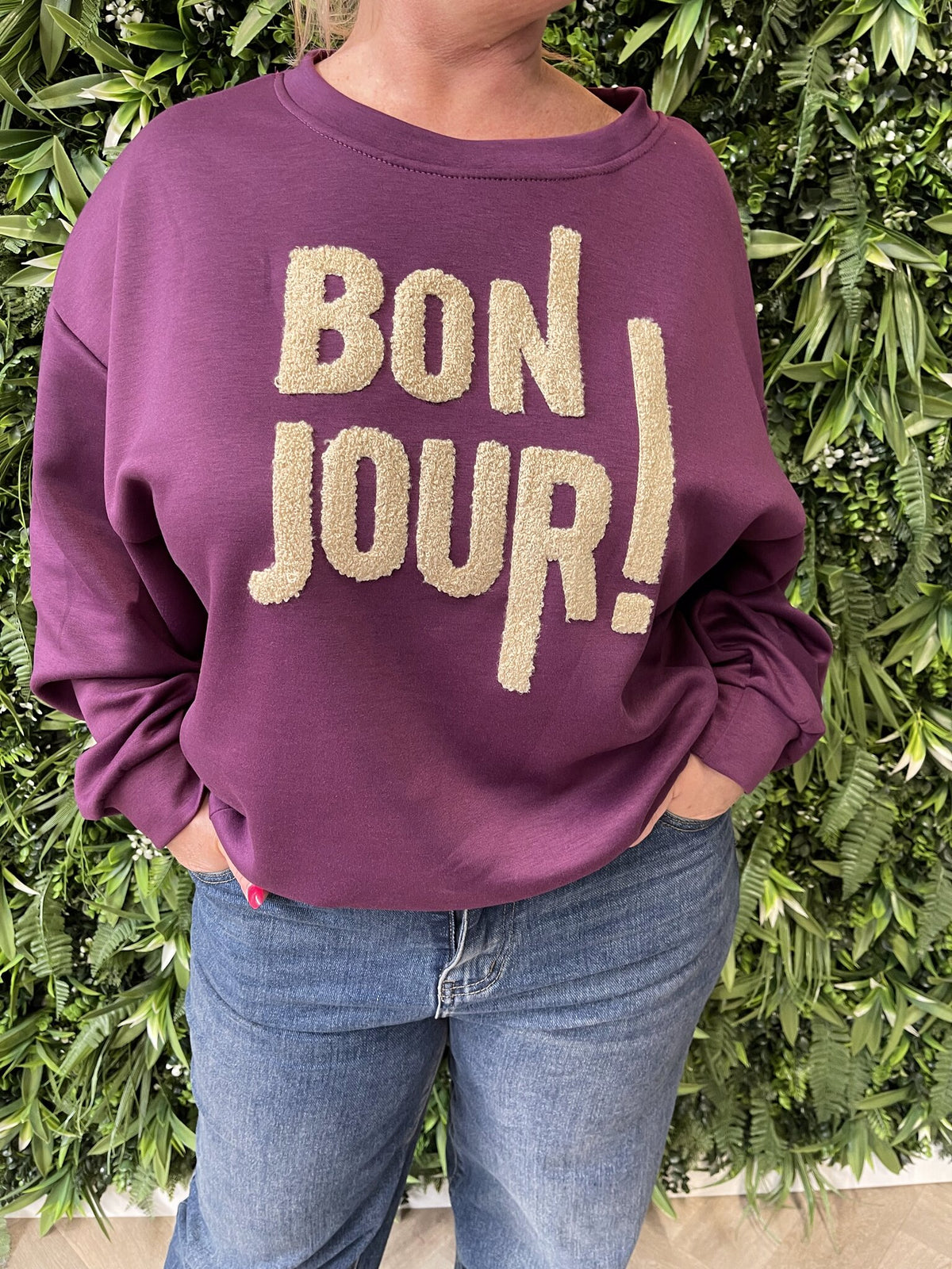 Sweater bonjour paars