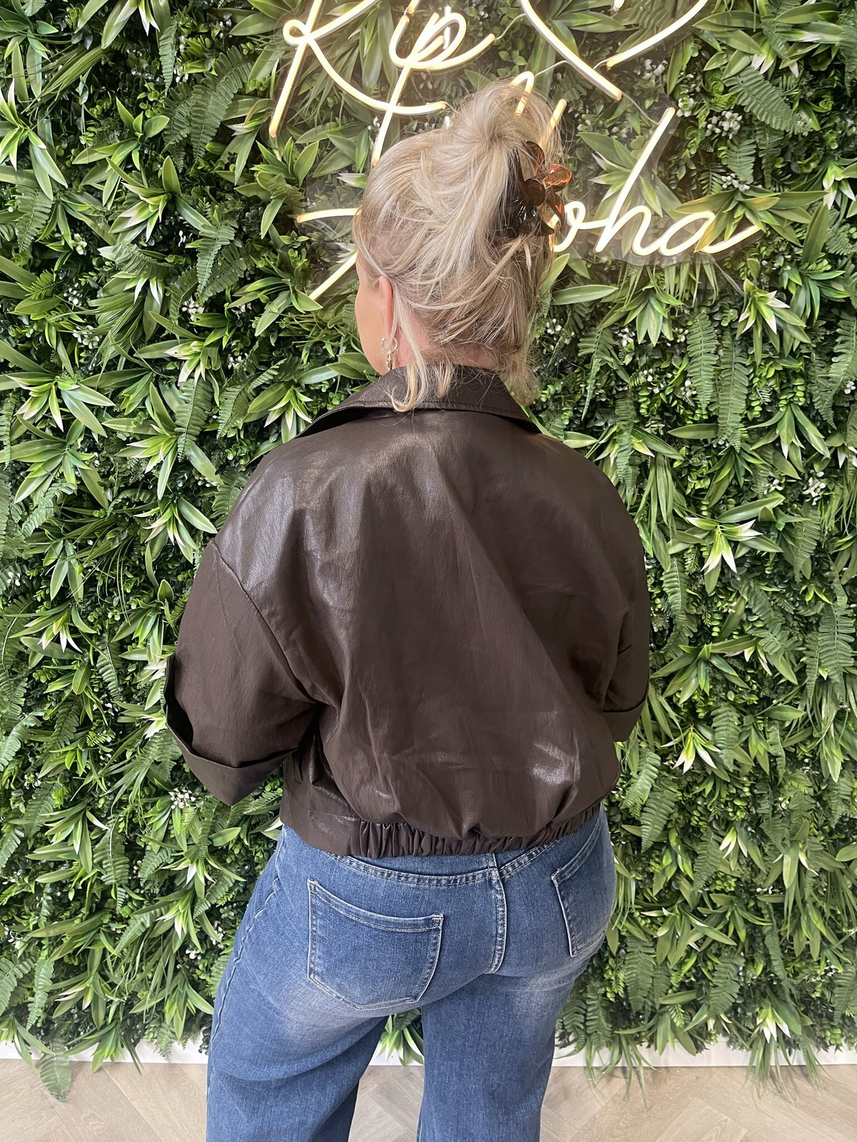 Bomber trenchcoat donkerbruin