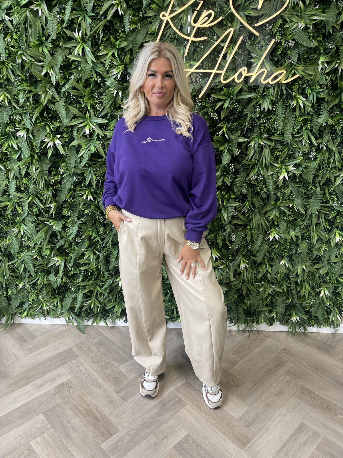 Sweater Bisous uni paars