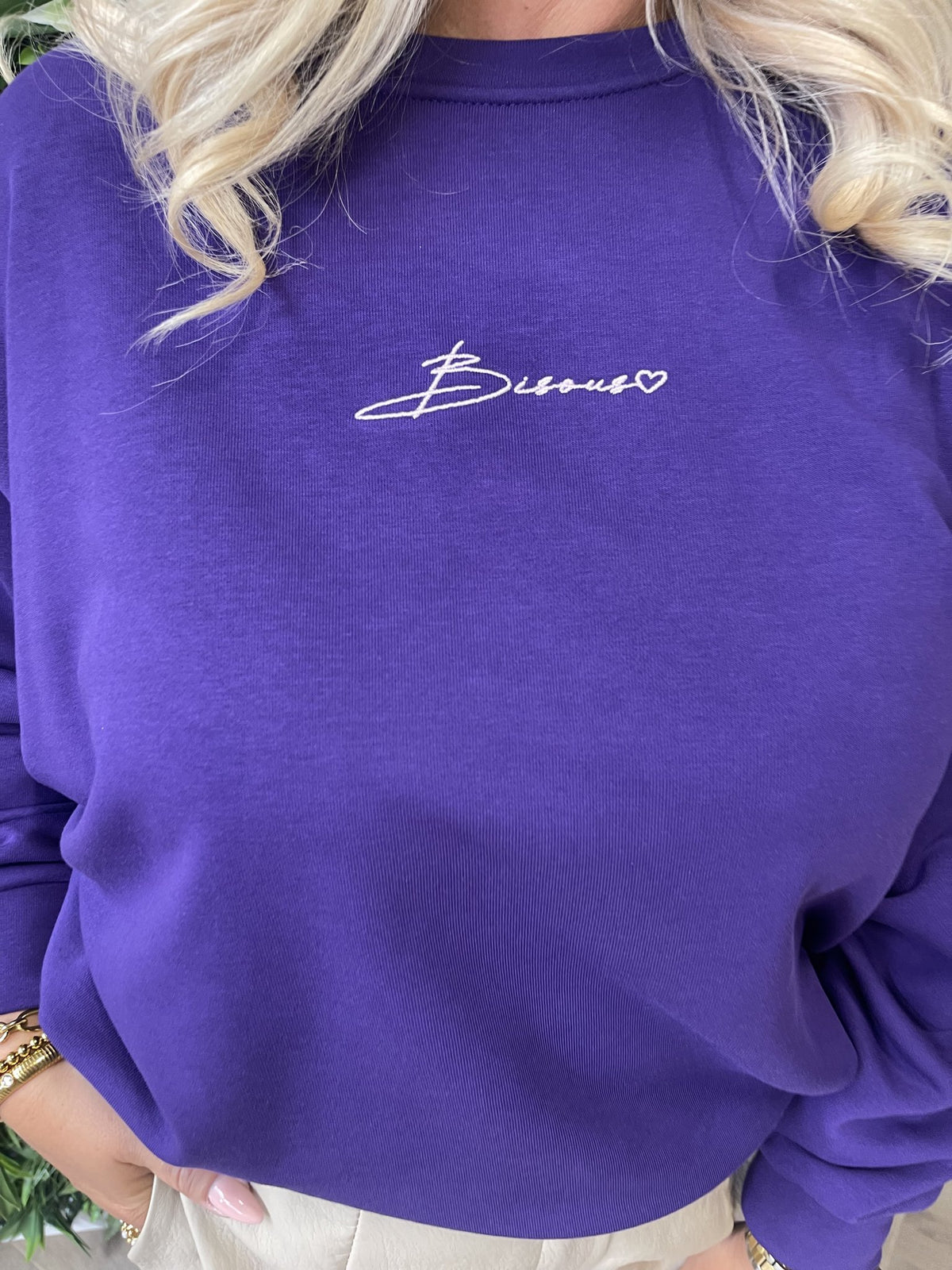 Sweater Bisous uni paars