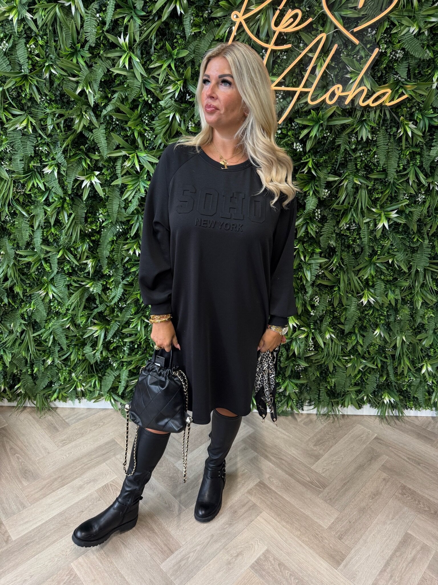 Sweaterdress soho zwart