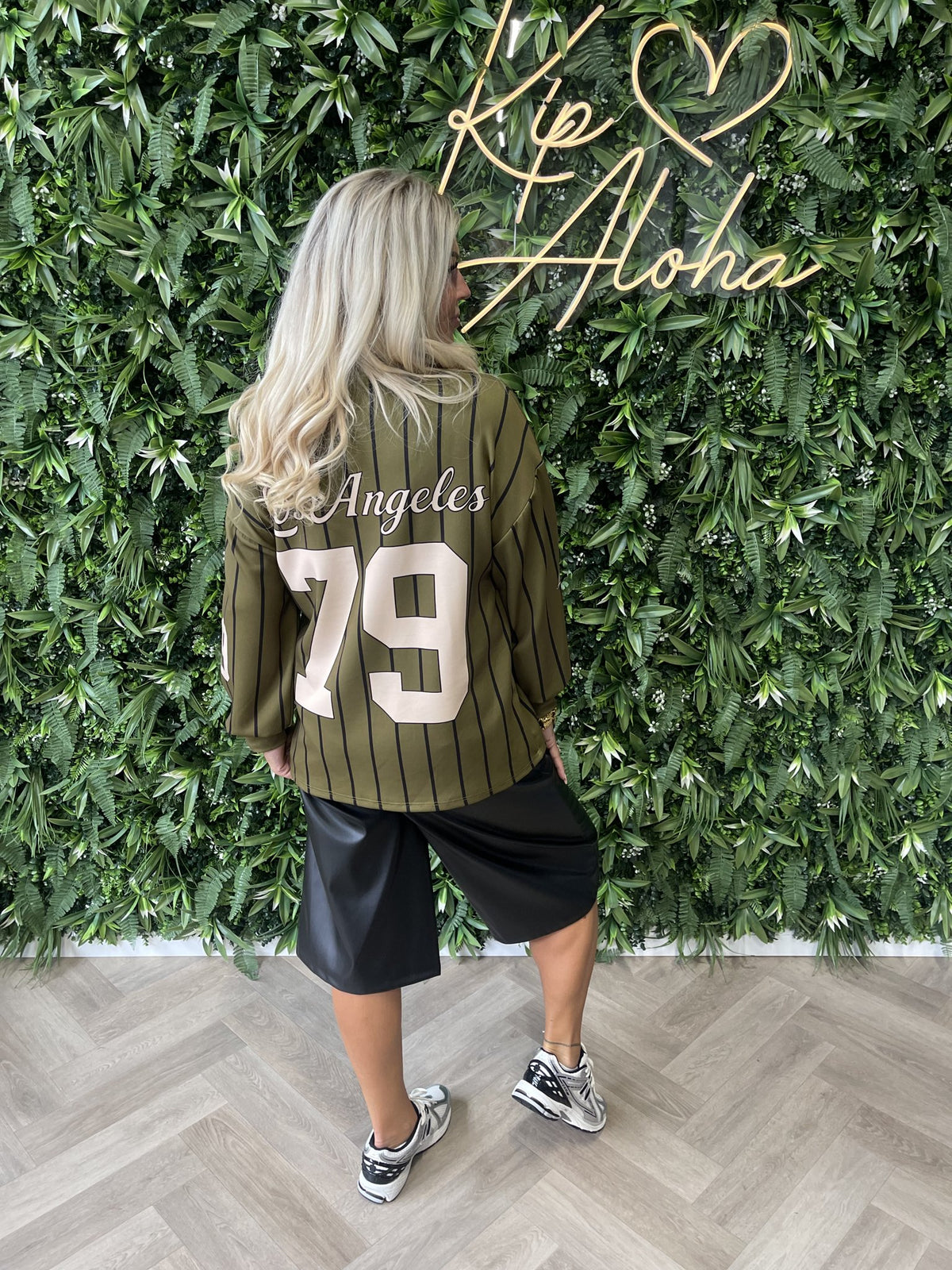 Sweater fijne streepjes LA 79 lime