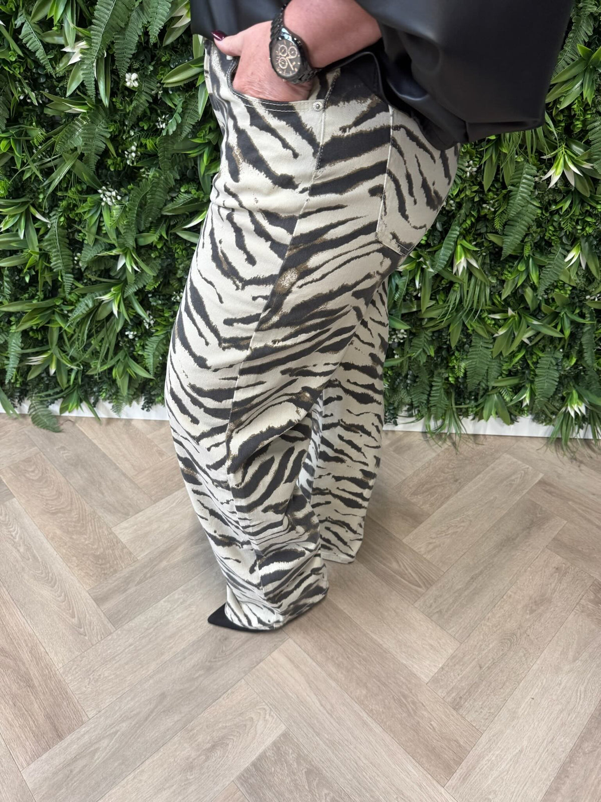 Laulia zebra balloon jeans beige