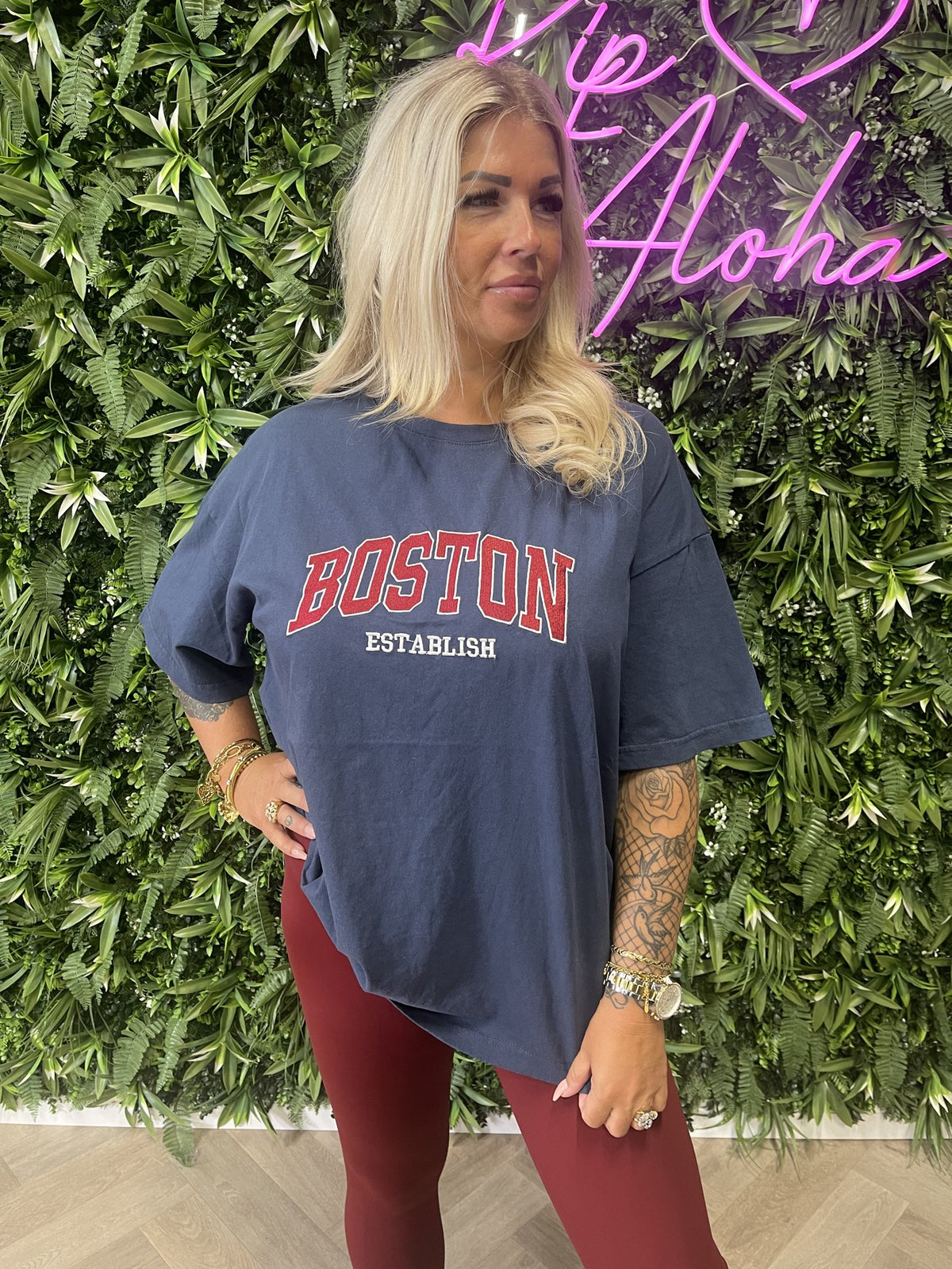 T-shirt Boston marineblauw