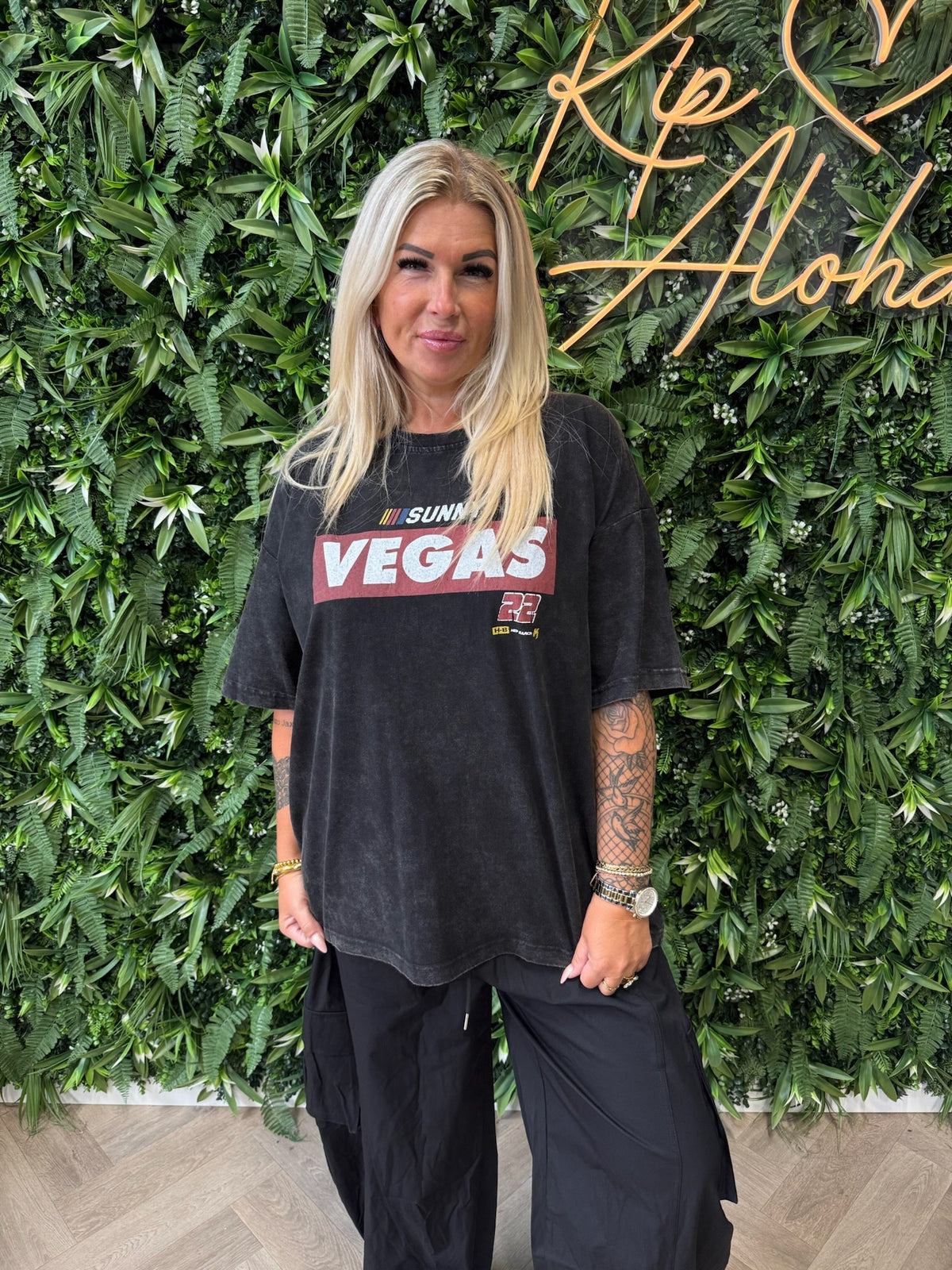 T-shirt washing sunny vegas zwart