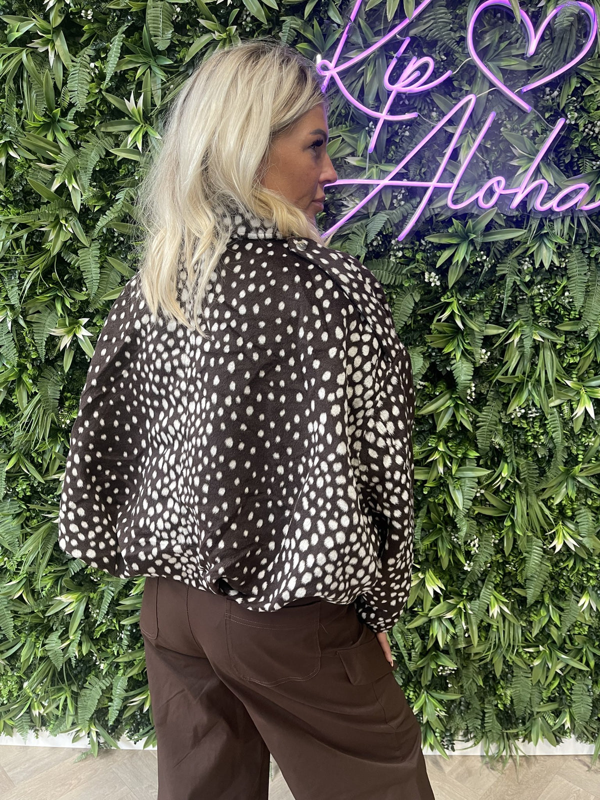 Bomber jasje bambi print bruin