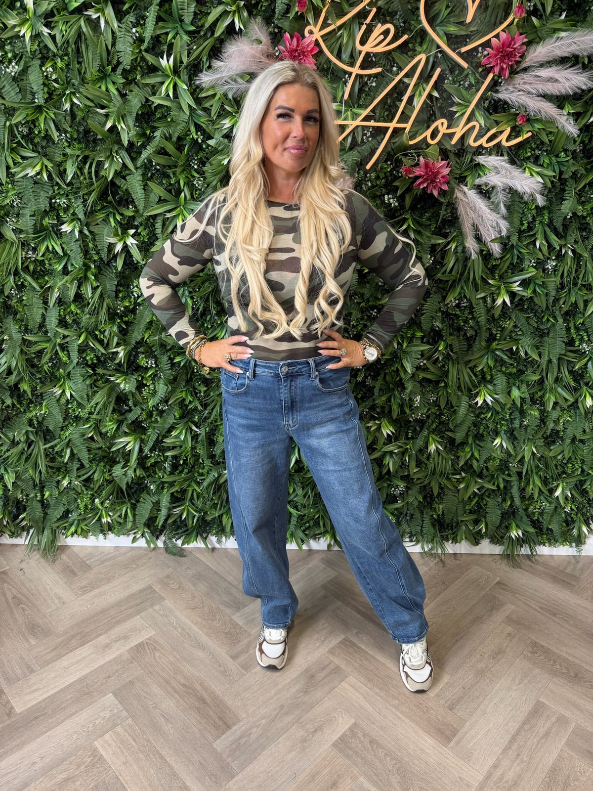 Mesh top army legergroen