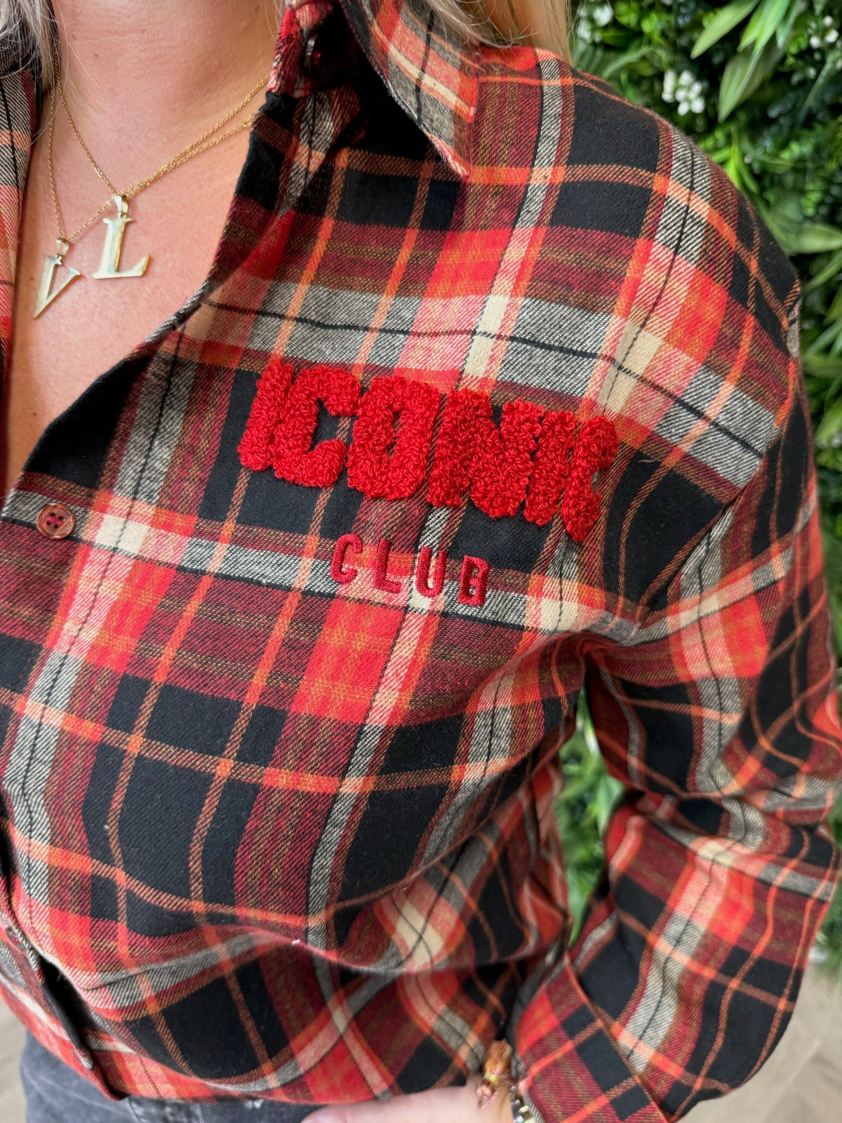 Geruite blouse iconic rood