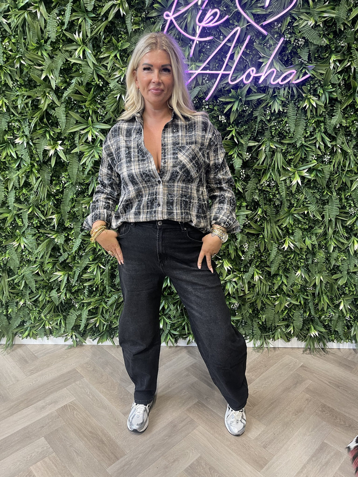 Norfy barrel jeans zwart