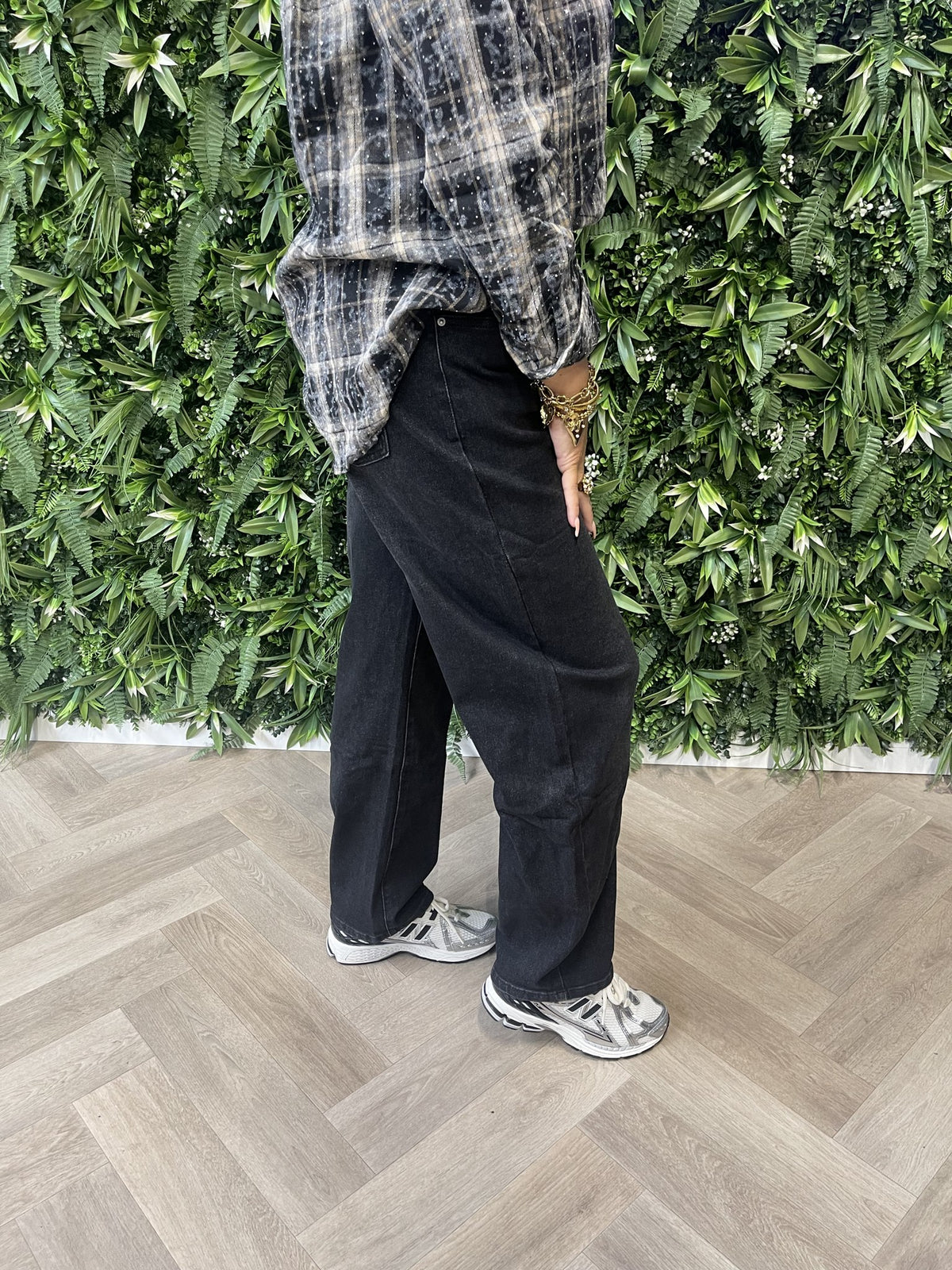 Norfy barrel jeans zwart