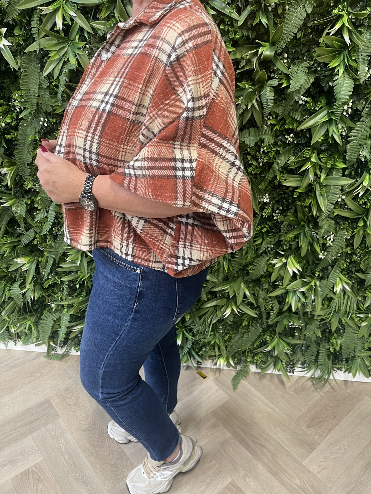 Houthakkers blouse pofmouwen oranje